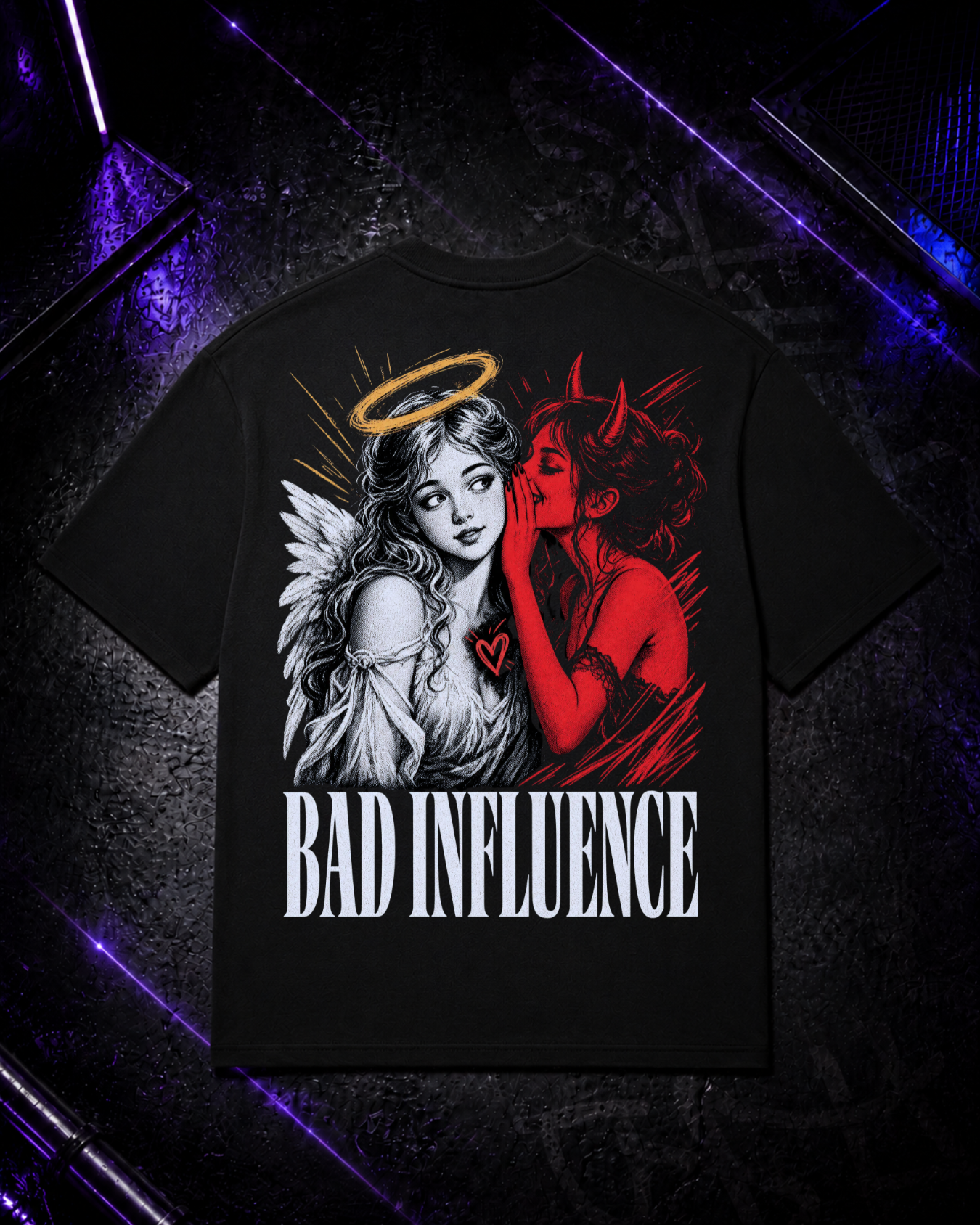 Bad Influence - Techno Oversized Shirt Backprint