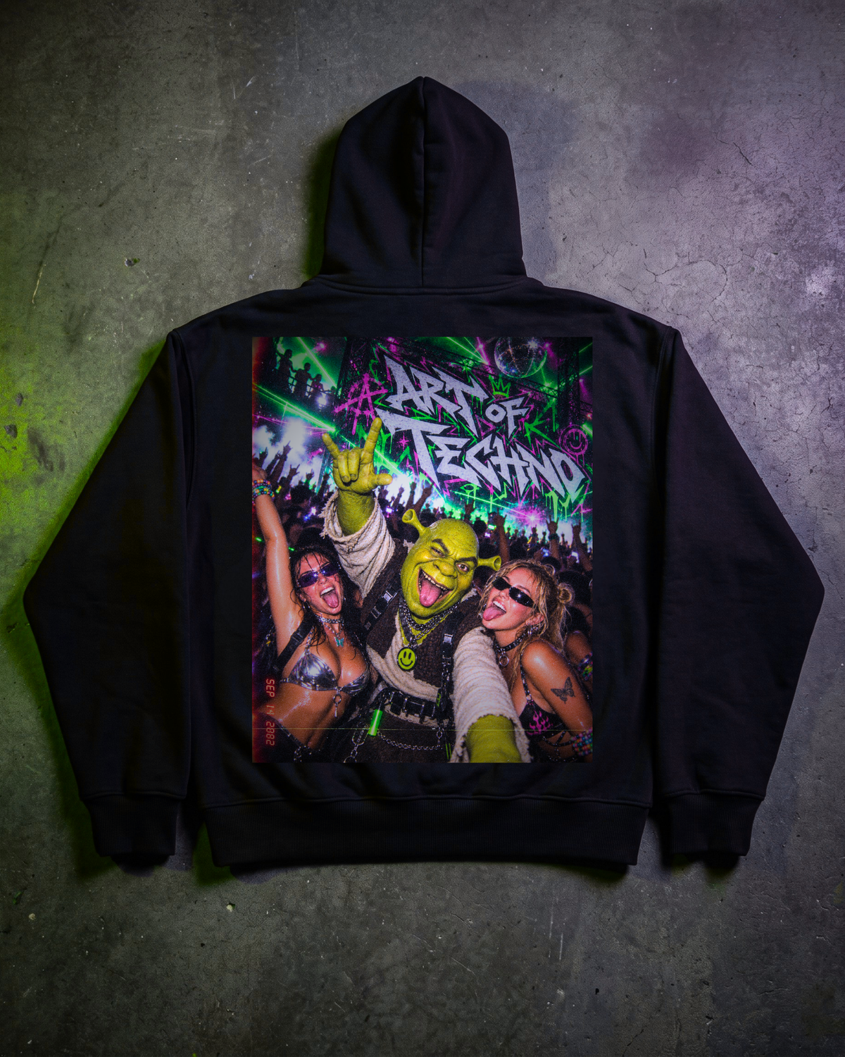 ART OF TECHNO - SHREK RAVE - OVERSIZED HOODIE