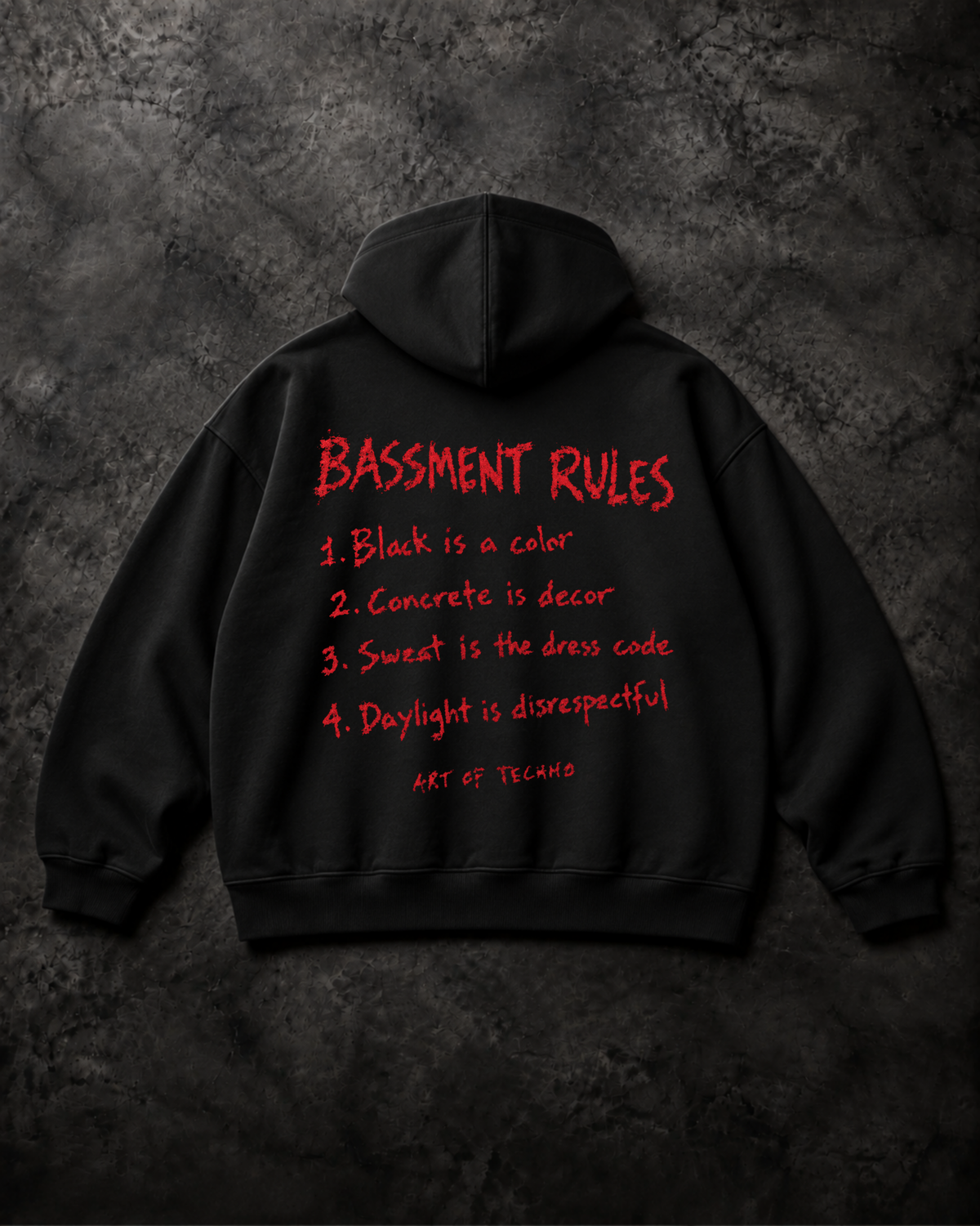 BASSMENT RULES - OVERSIZED HOODIE