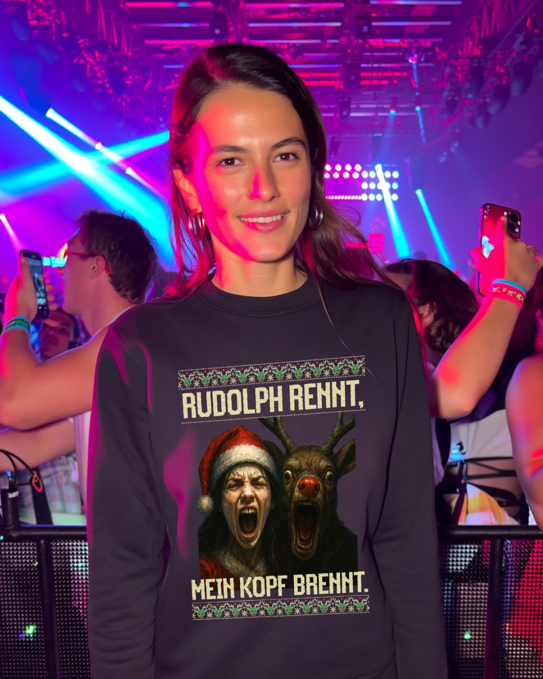 RUDOLPH RENNT - CHRISTMAS SWEATER