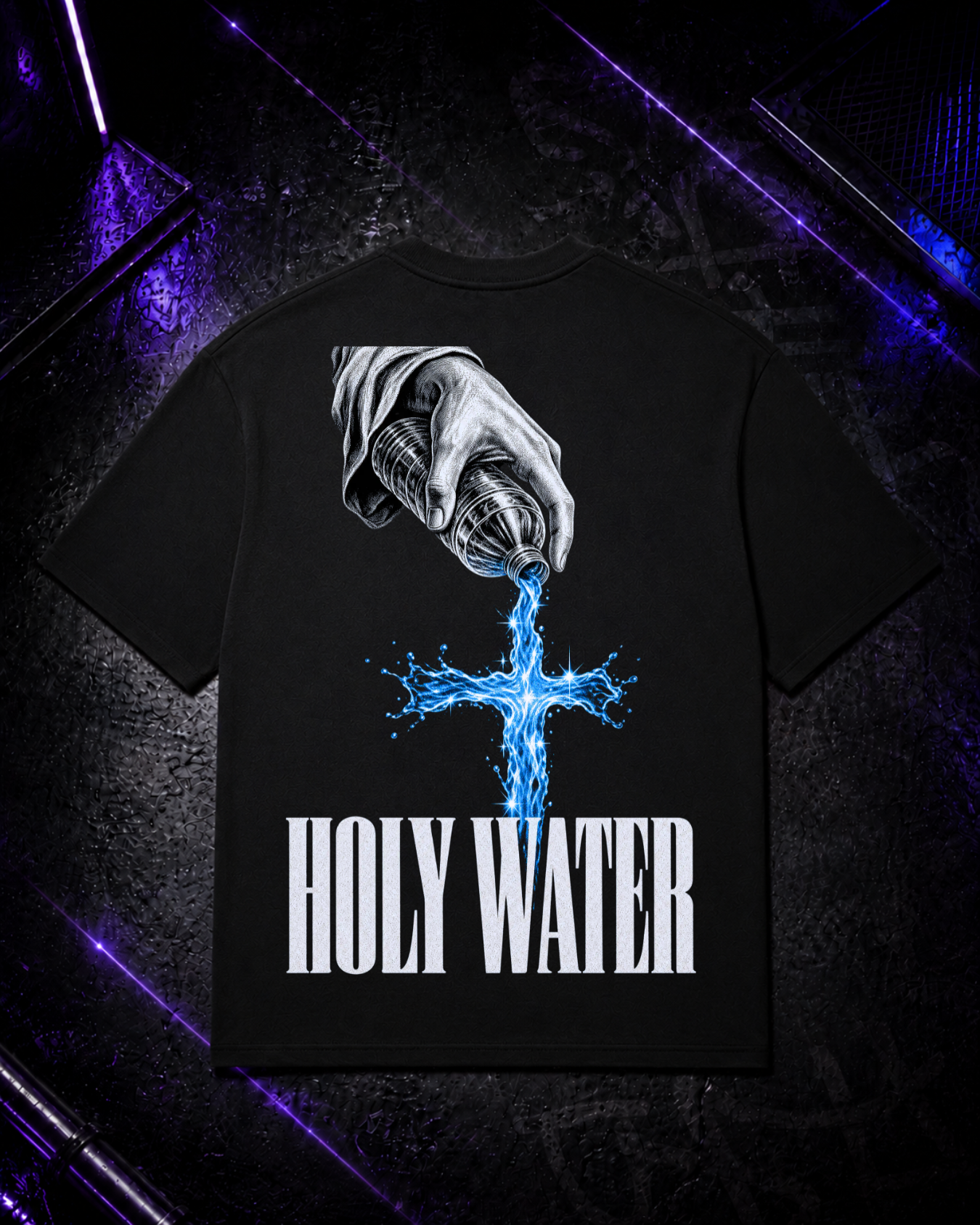 Holy Water - Techno Oversized Shirt Backprint