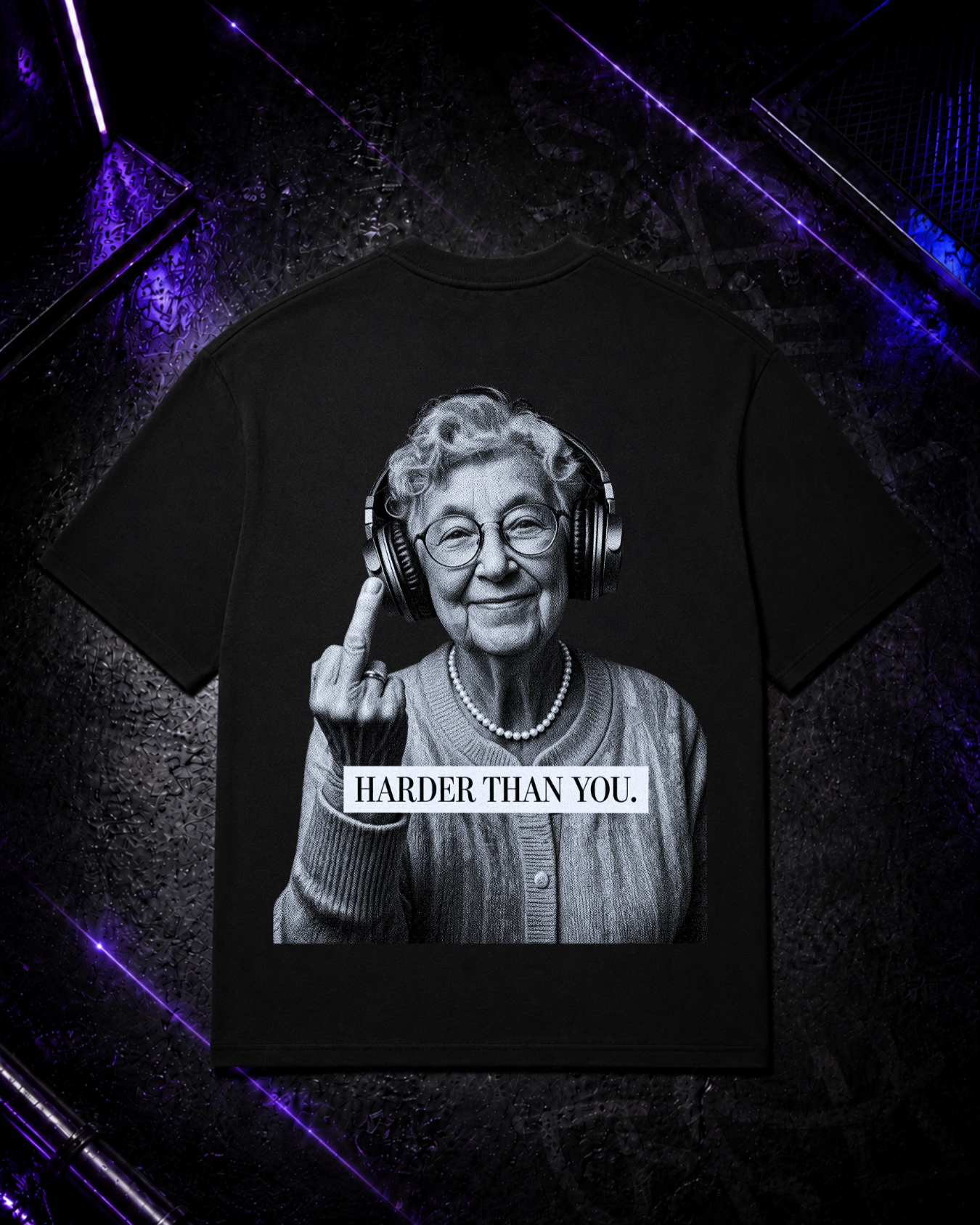 Harder than You - Techno Oversized Shirt Backprint