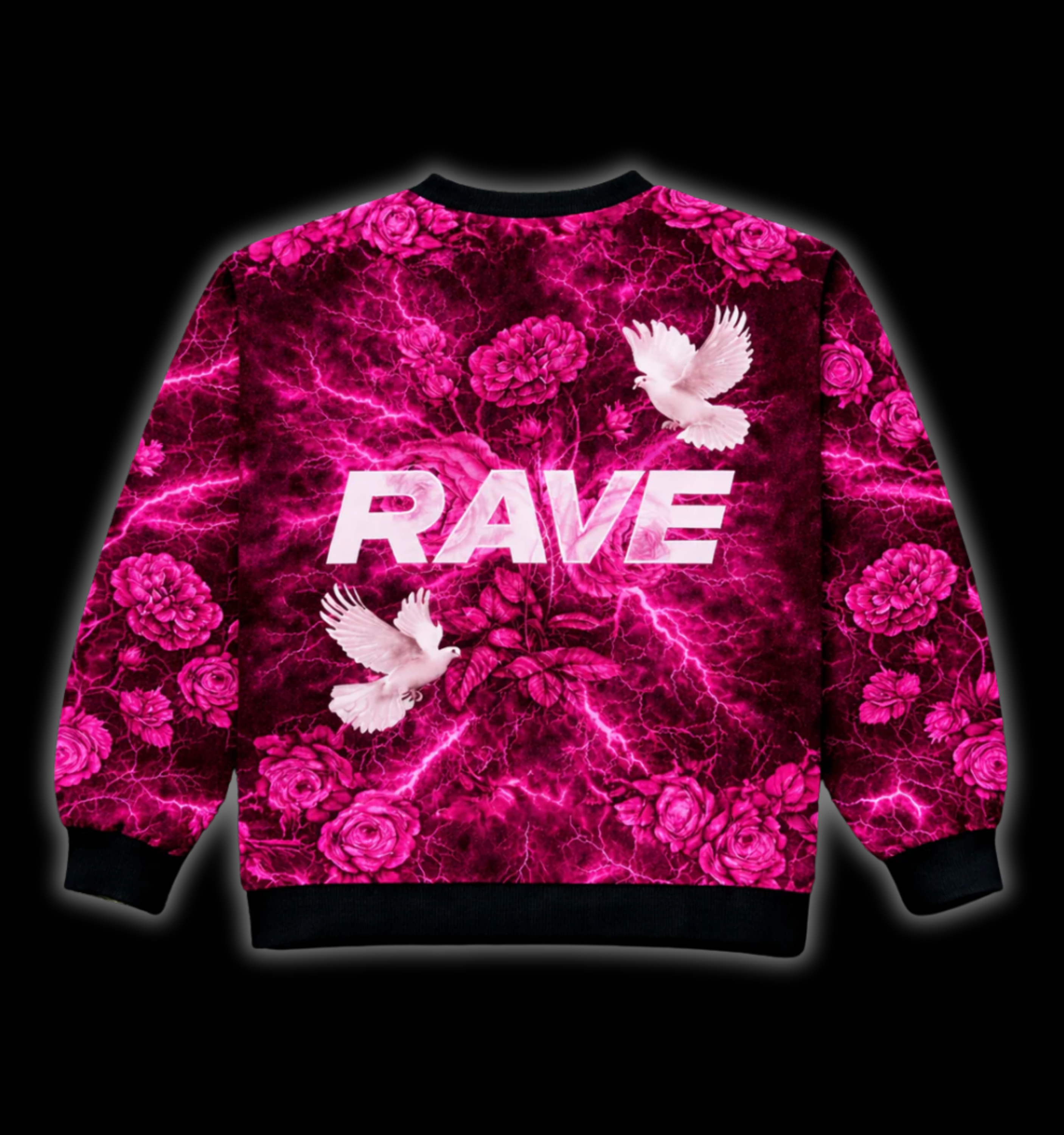 RAVE IN PEACE PINK - SWEATSHIRT AOP