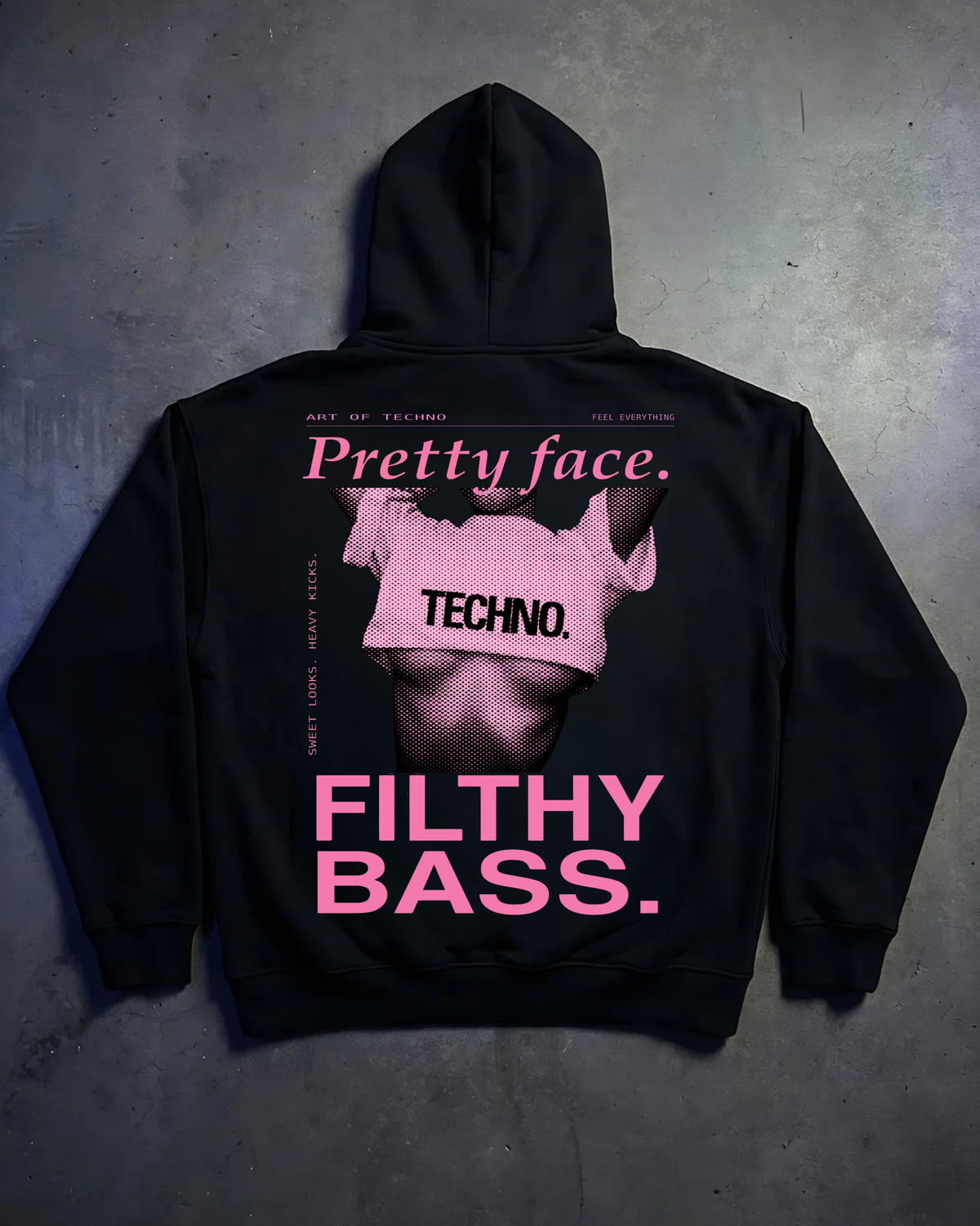 Filthy Bass Techno Crop - Oversized Hoodie