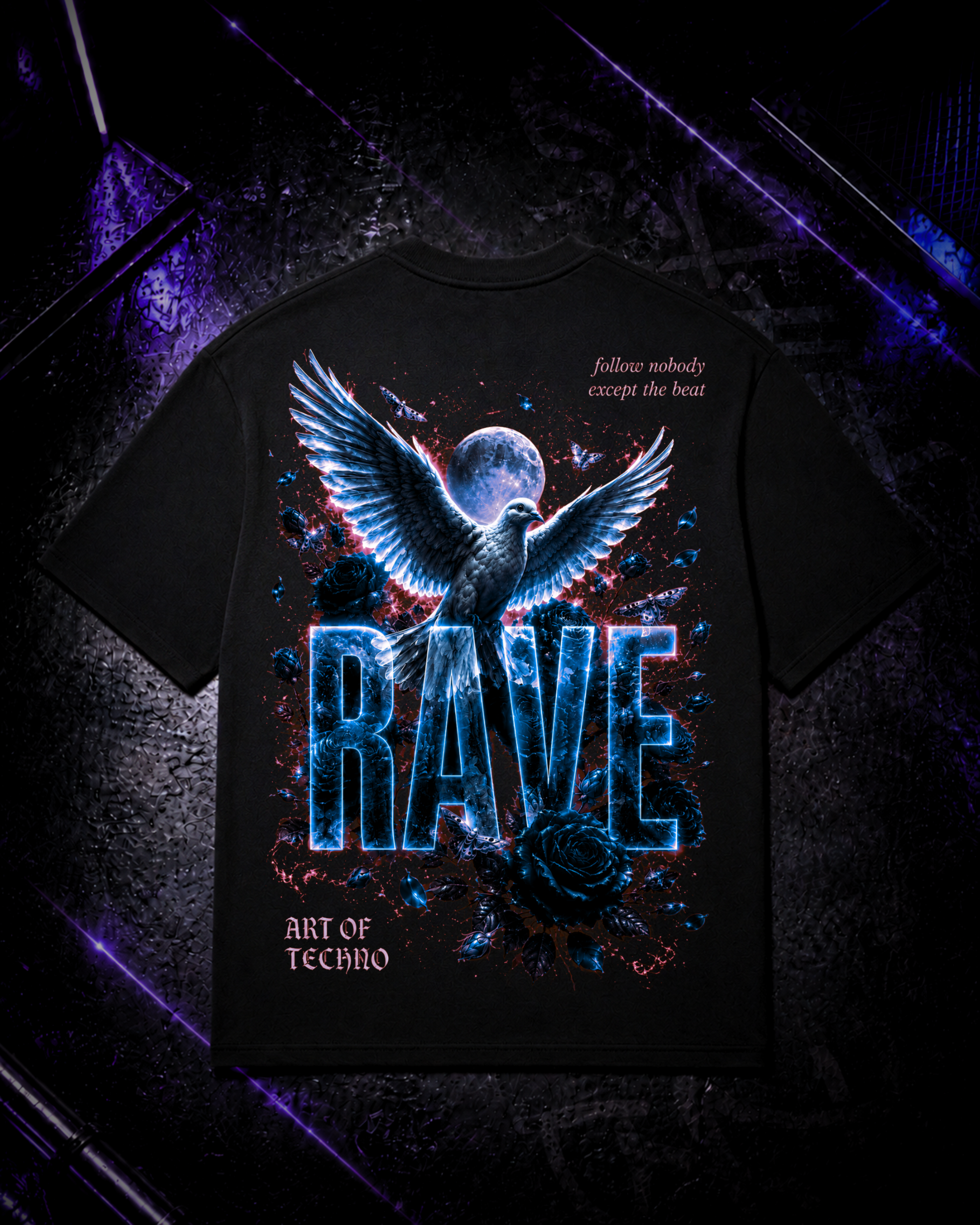 HARMONY RAVE - TECHNO OVERSIZED SHIRT - BACKPRINT