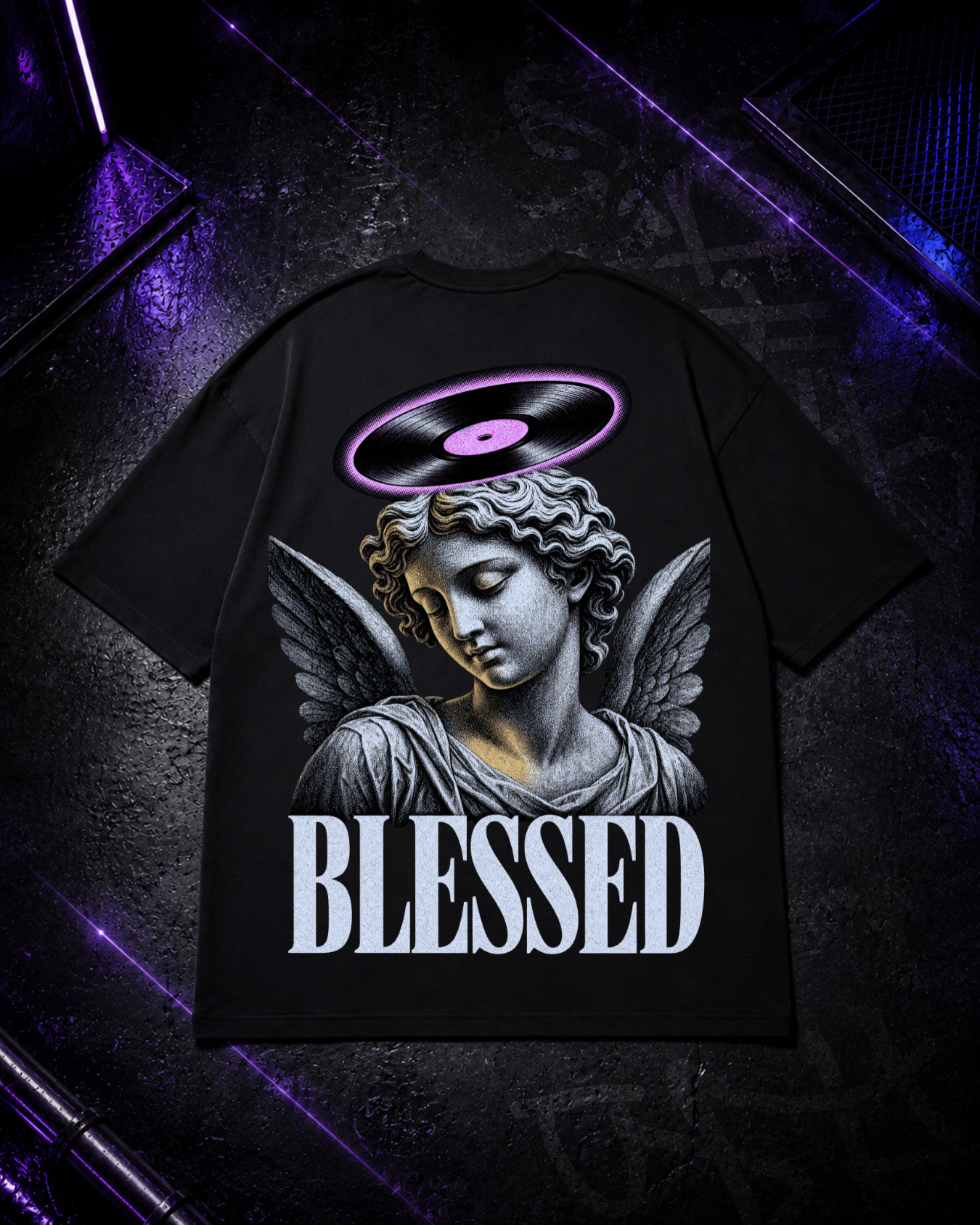 Blessed - Techno Oversized Shirt Backprint