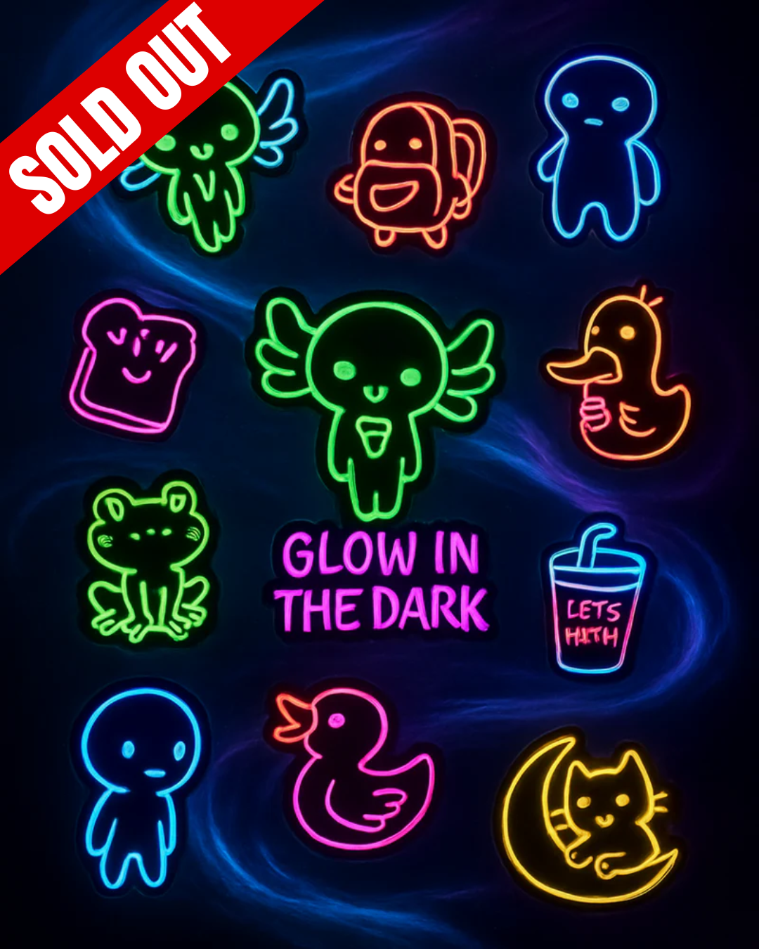 10 Glowing Neon Sticker