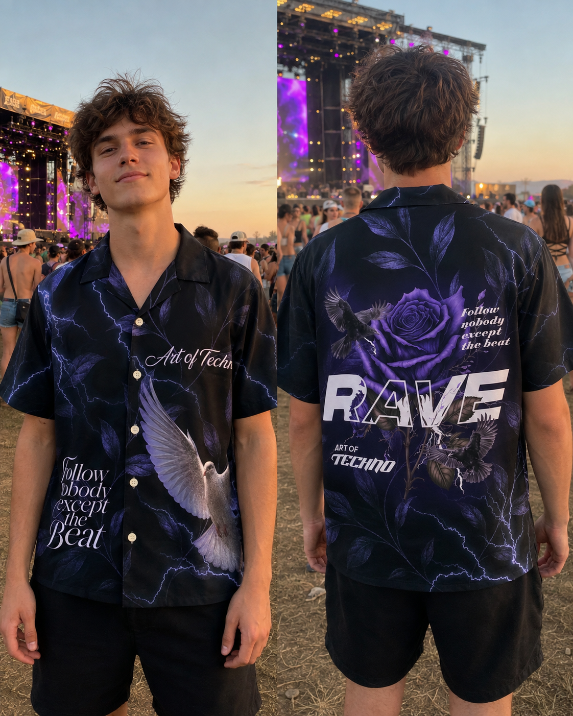 RAVE IN PEACE PURPLE - ALL OVER PRINT SHIRT