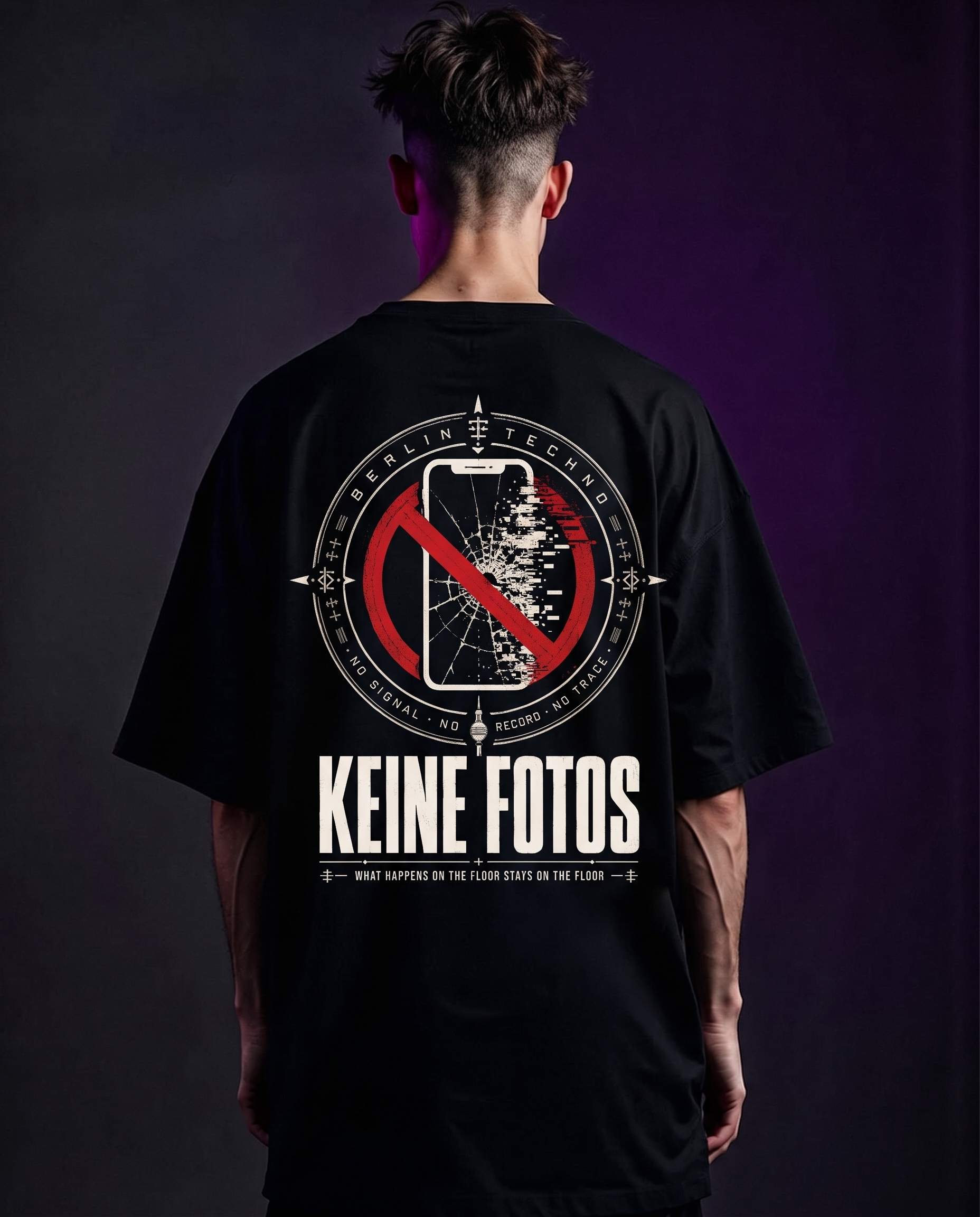 KEINE FOTOS - TECHNO SHIRT OVERSIZED - BACKPRINT