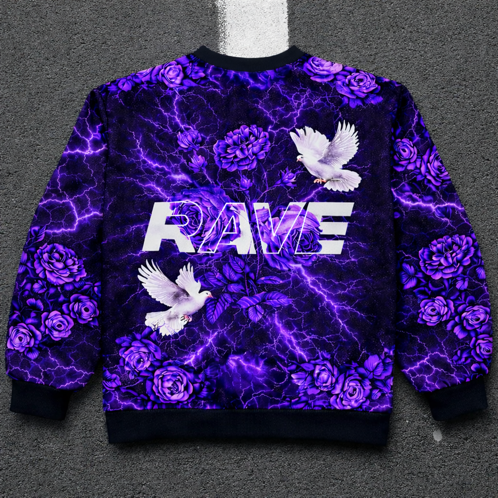 RAVE IN PEACE PURPLE - SWEATSHIRT AOP