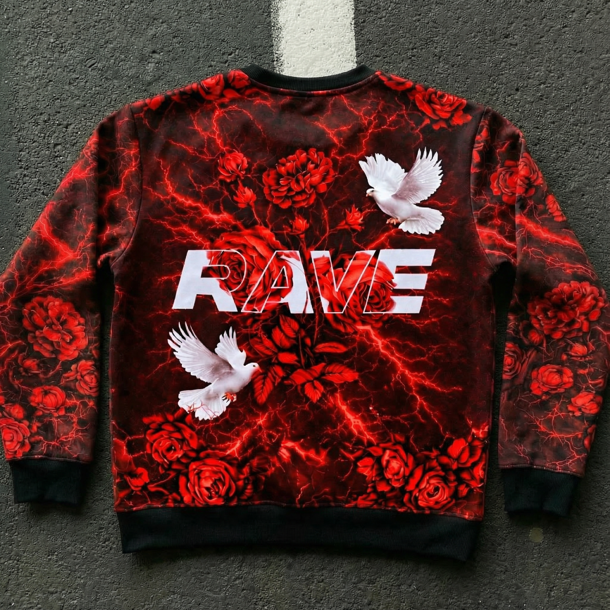 RAVE IN PEACE RED - SWEATSHIRT AOP