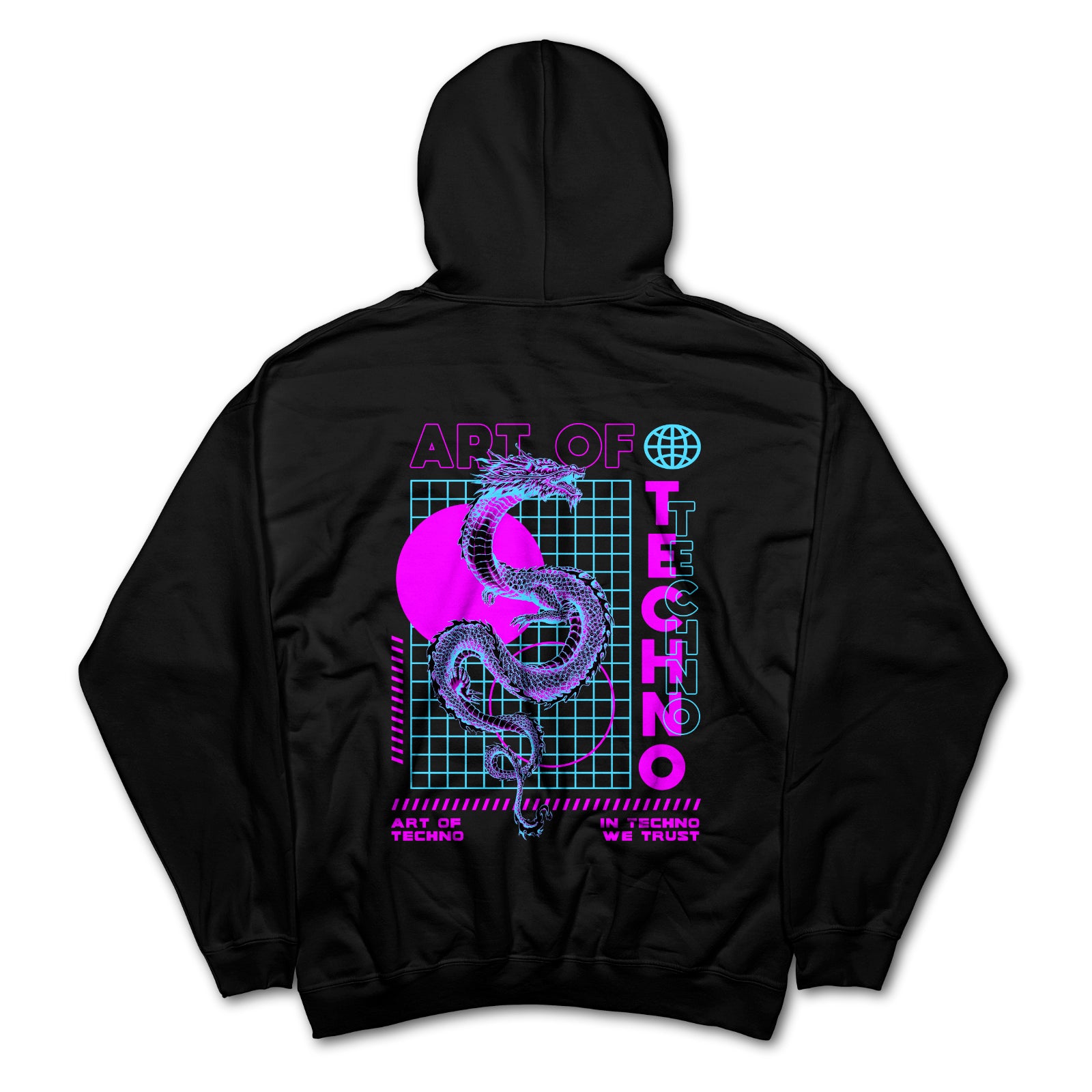 Techno Neon Dragon Hoodie