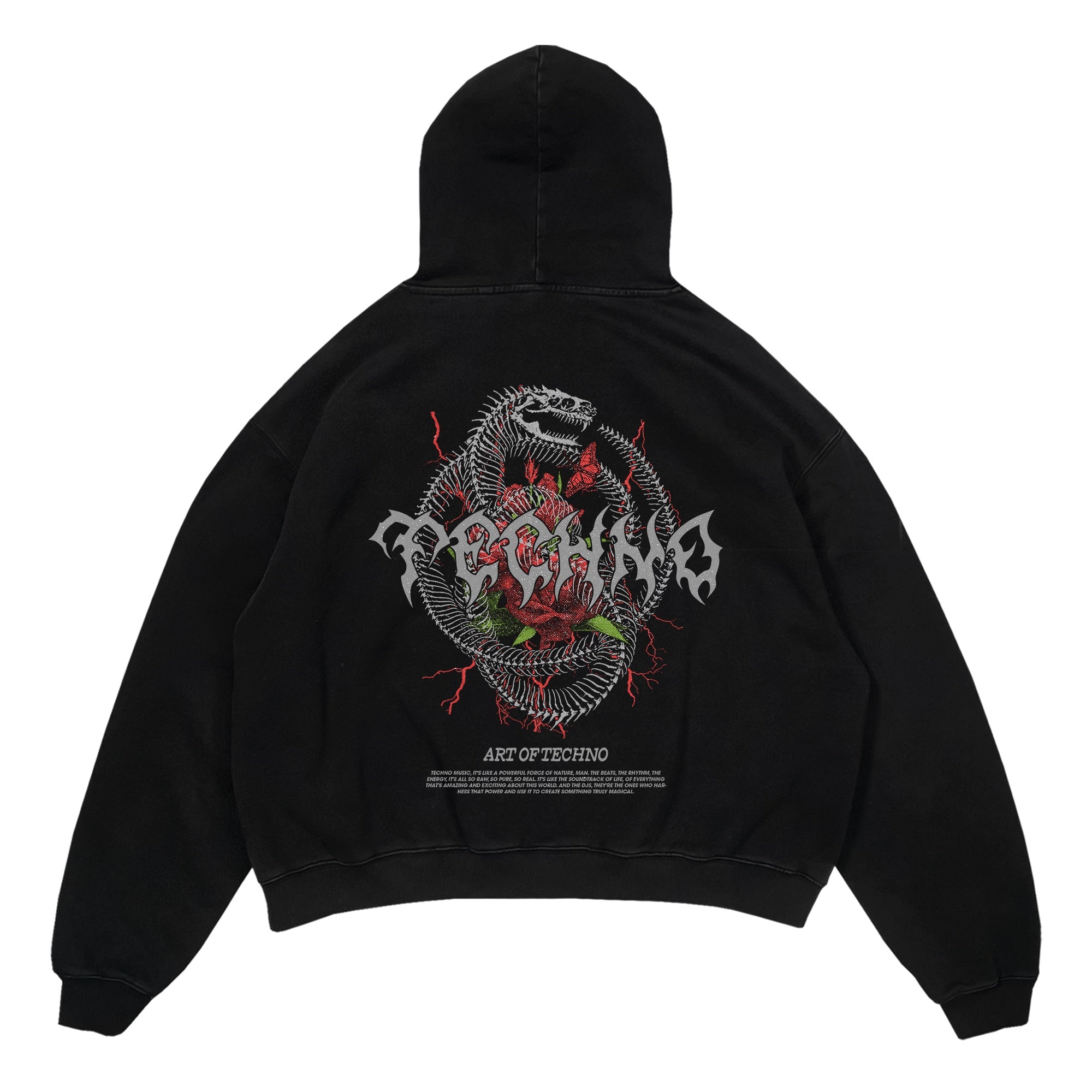 Techno Death Flower Oversized Hoodie