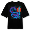 Blue Techno Dragon Oversized Backpatch T-Shirt