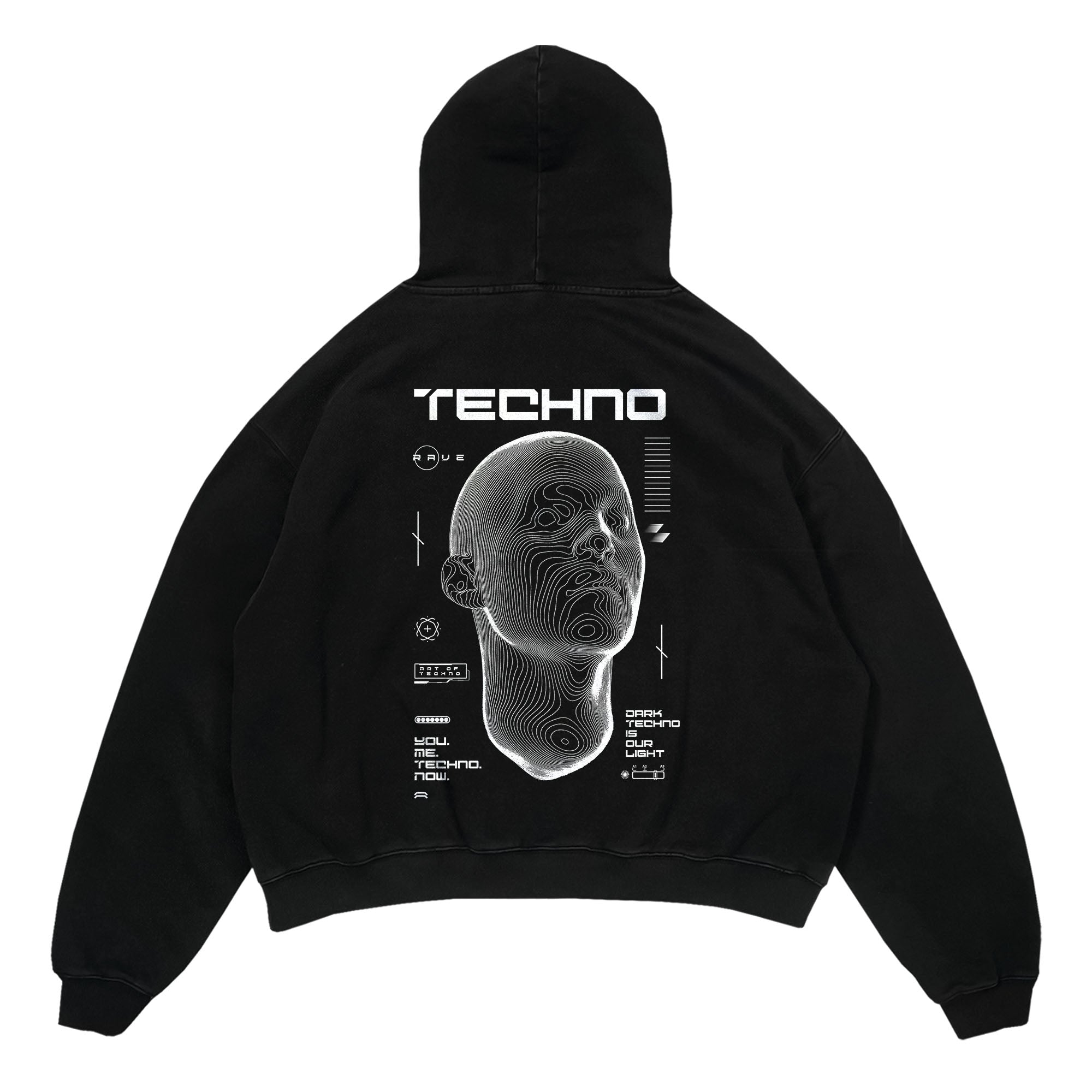 Techno Line Head Oversized Hoodie