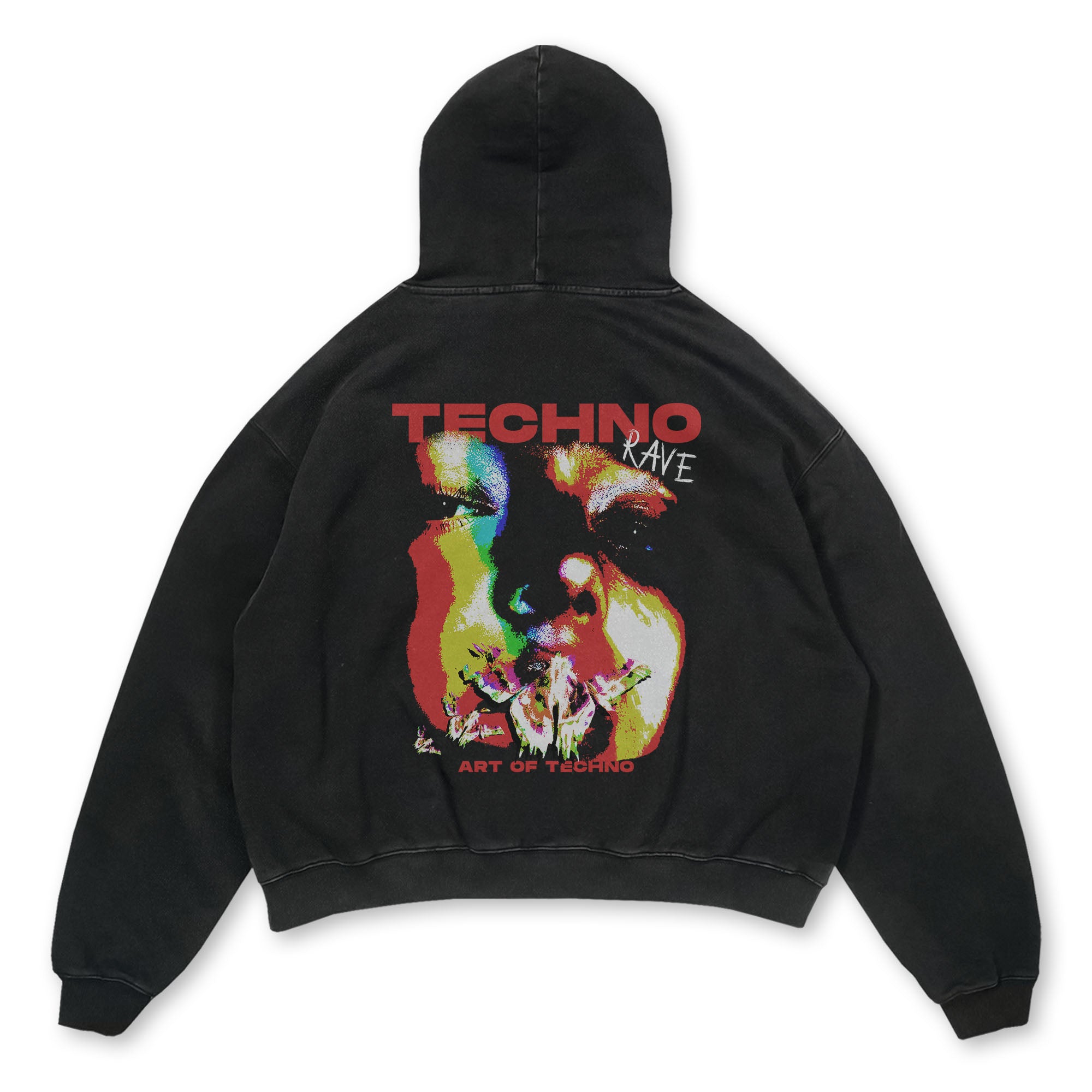 Colorful Techno Oversized Hoodie