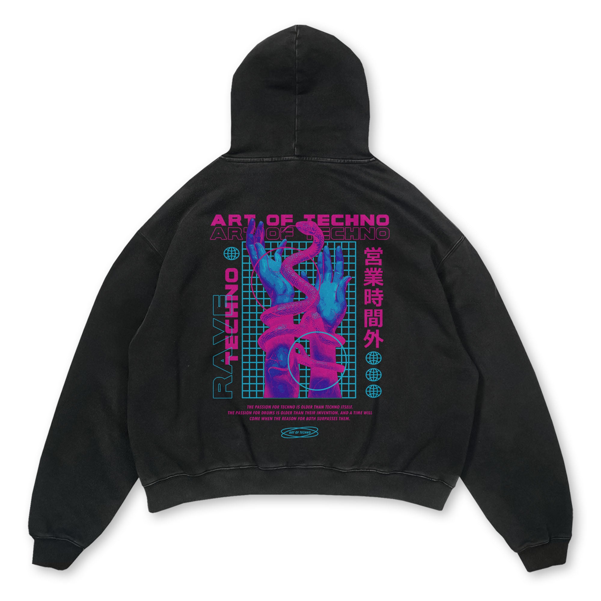 Live The Art Of Techno Oversized Hoodie Unisex