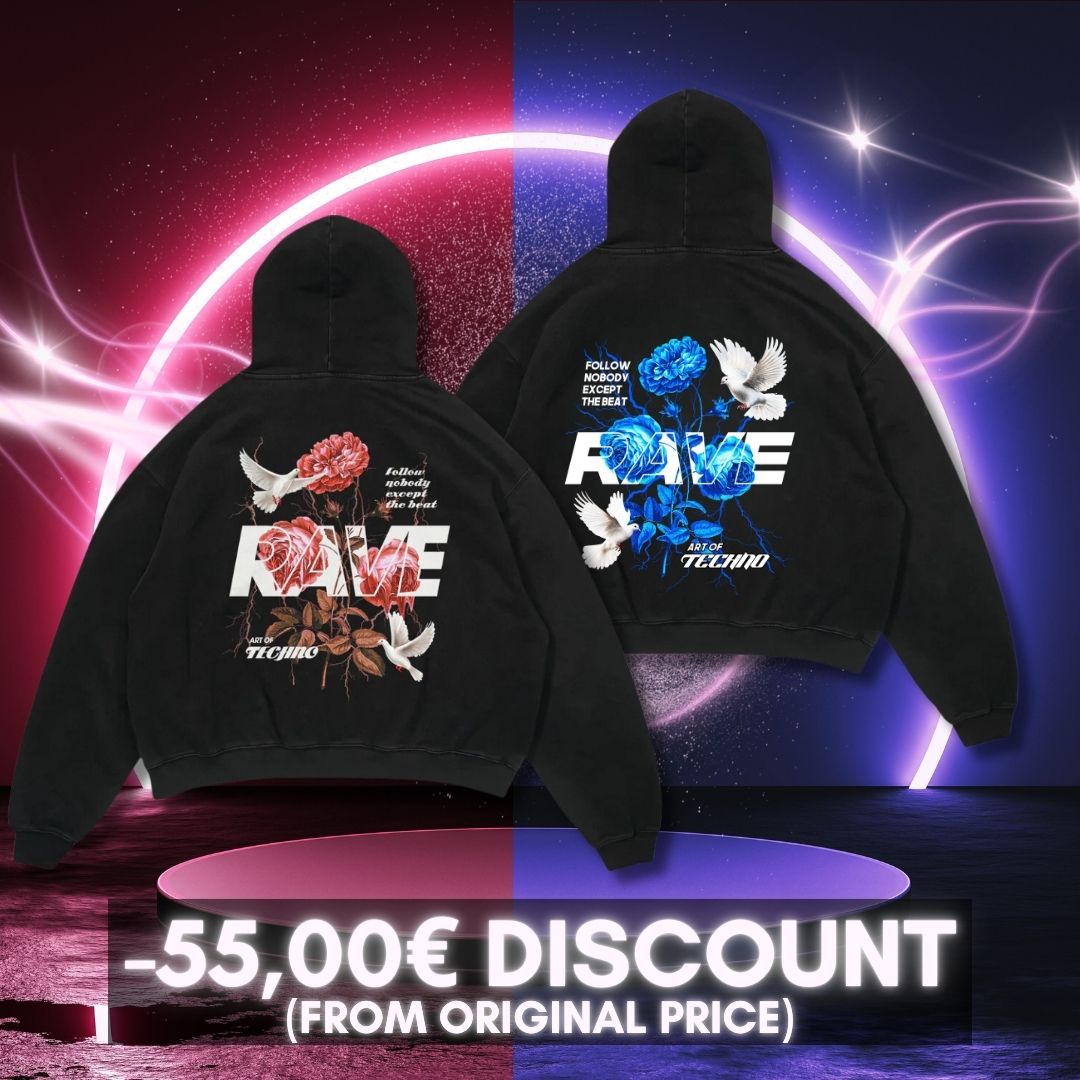 RAVE IN PEACE RED & BLUE HOODIE BUNDLE