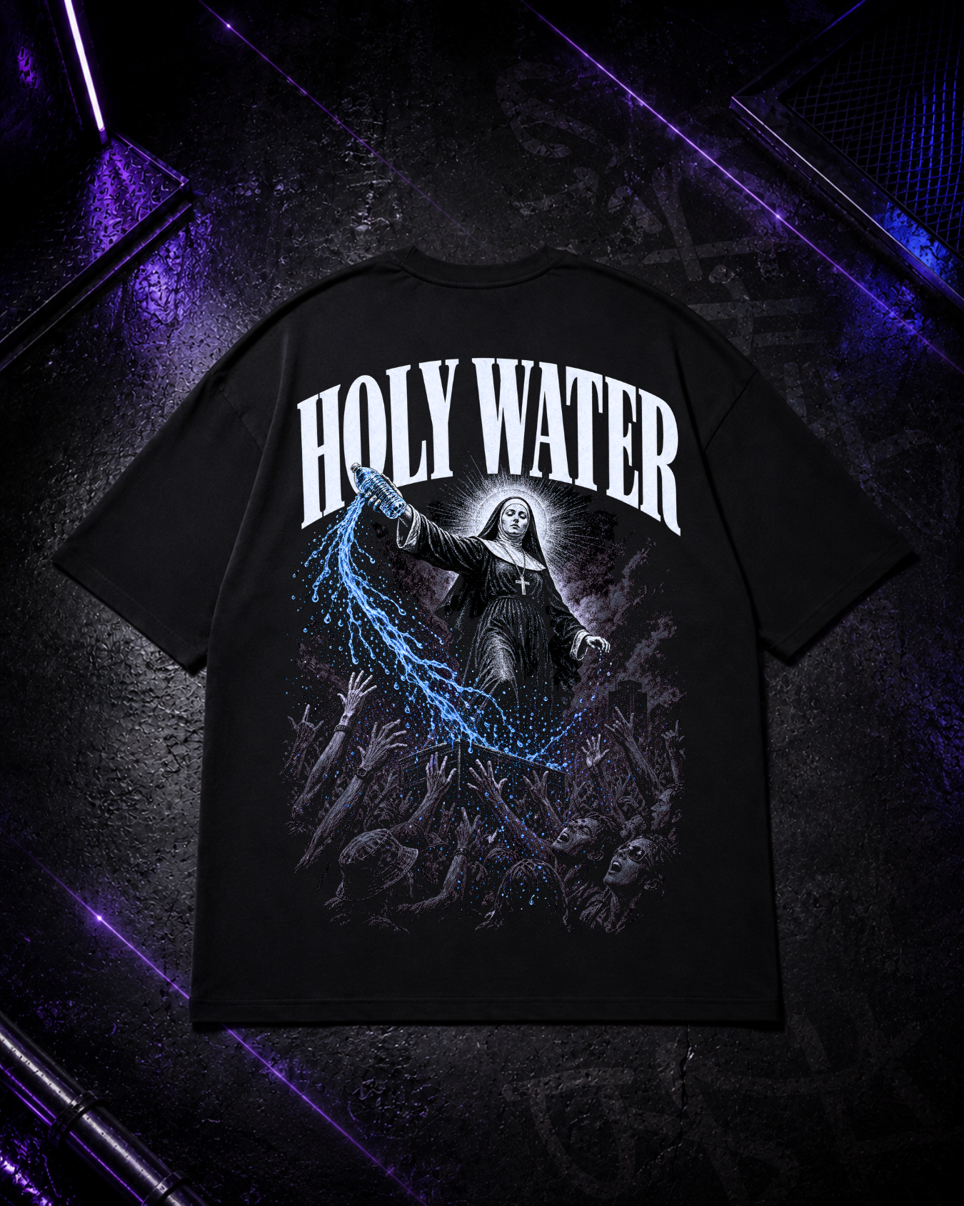Holy Water - Techno Oversized Shirt Backprint