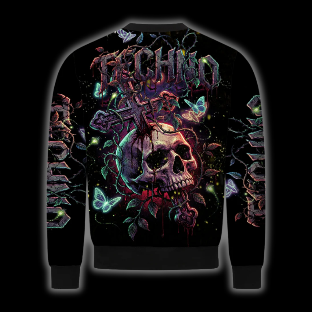 TECHNO SKULL - SWEATSHIRT AOP
