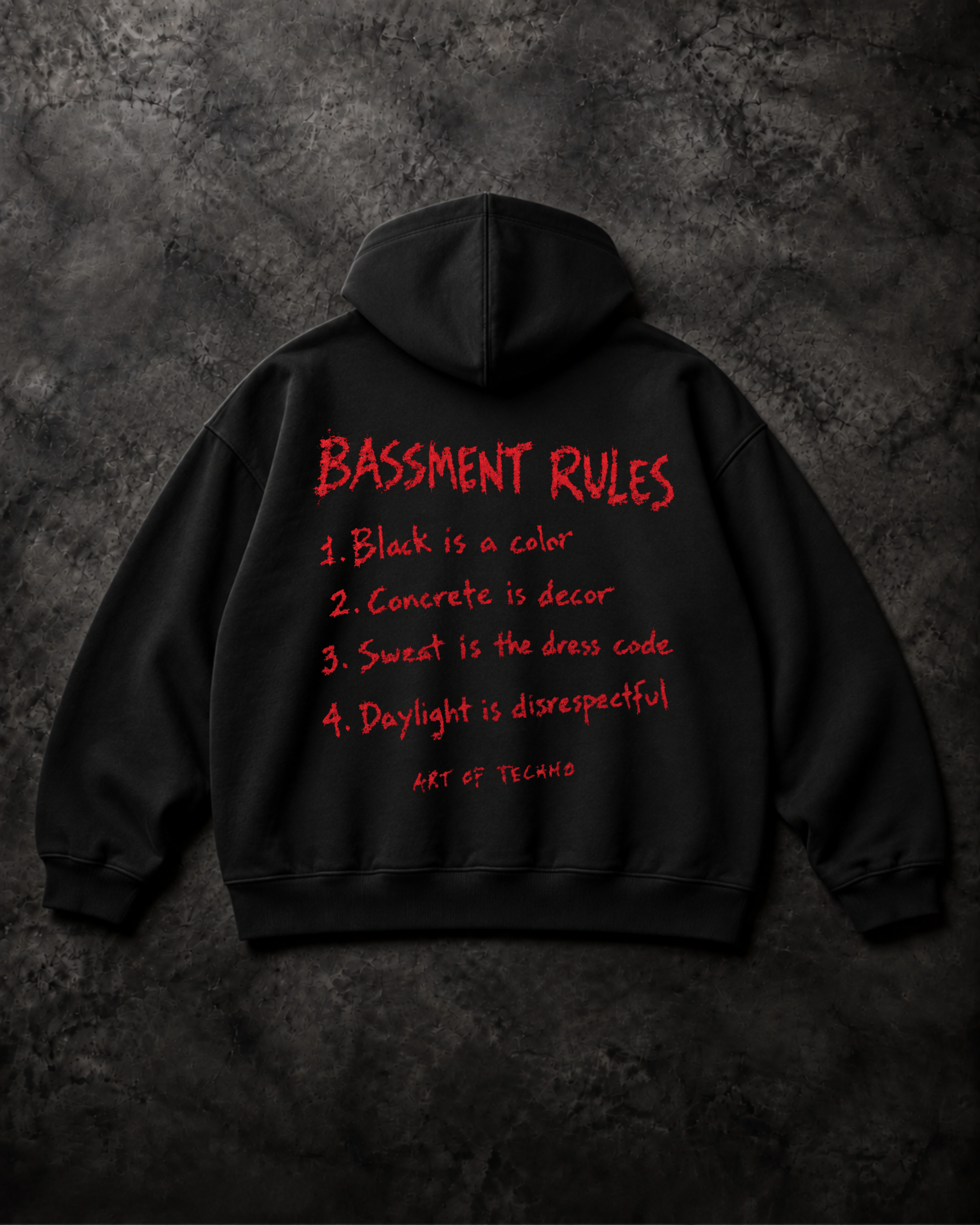 BASSMENT RULES - OVERSIZED HOODIE