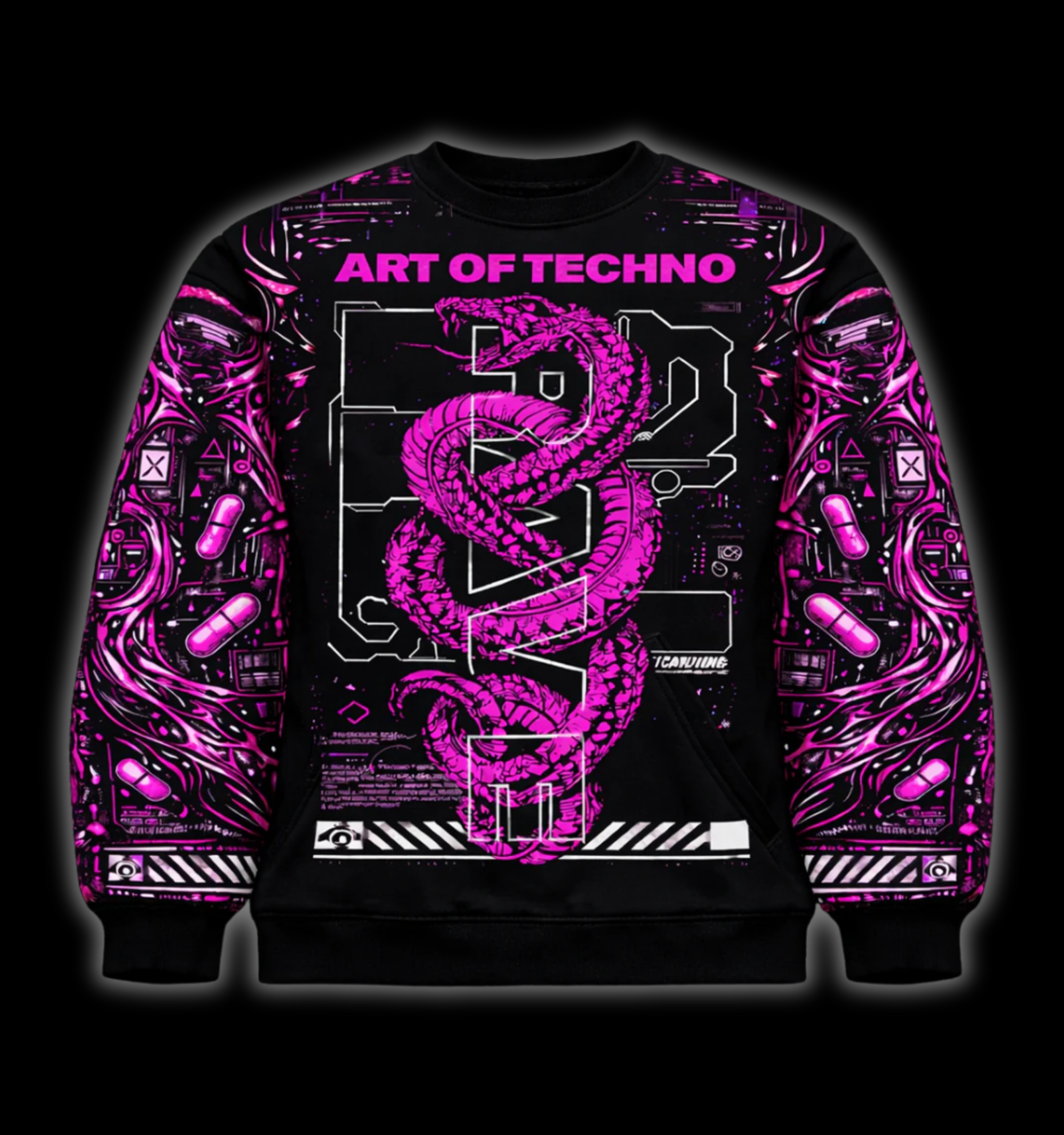 TECHNO SNAKE - SWEATSHIRT AOP