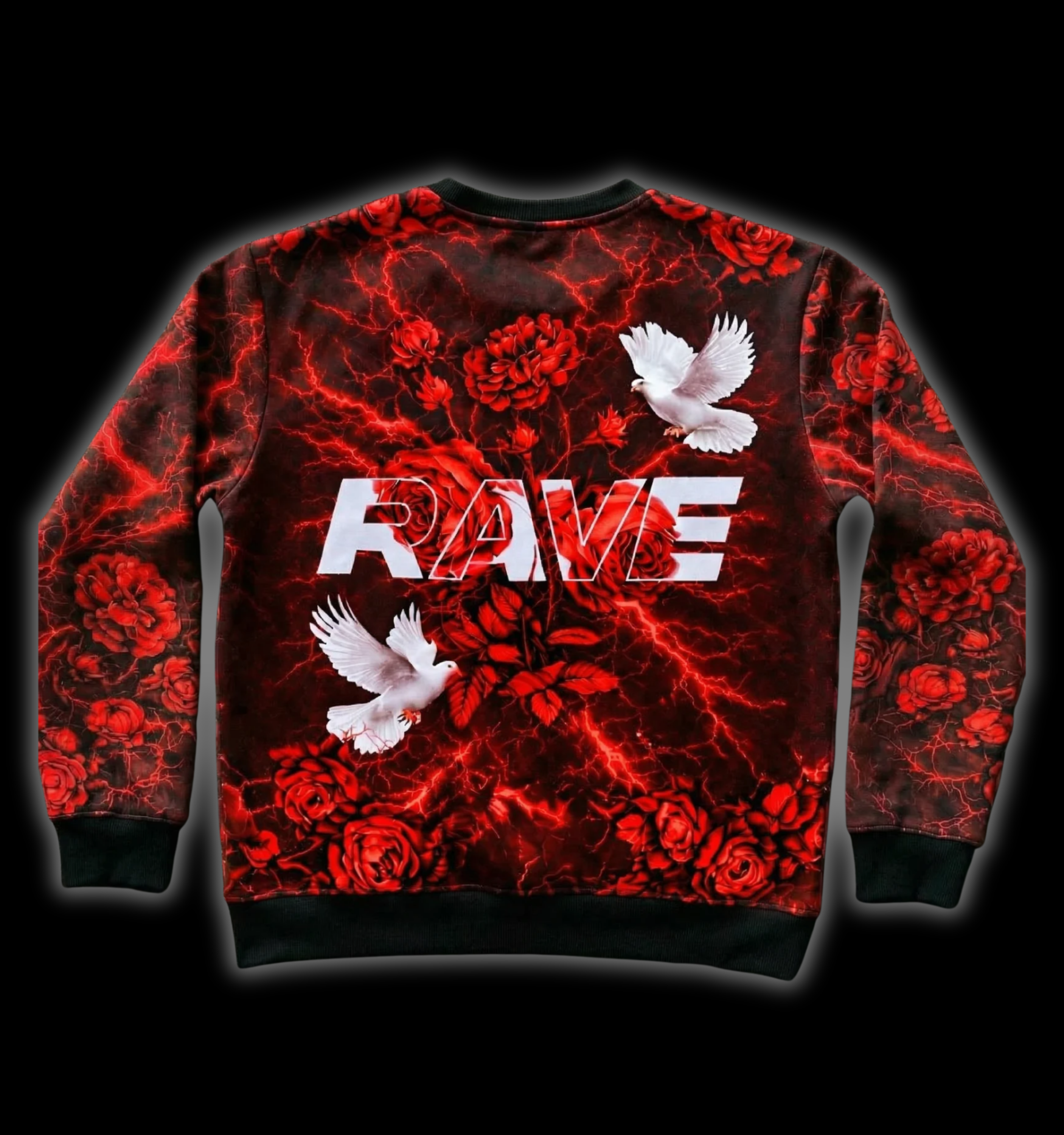 RAVE IN PEACE RED - SWEATSHIRT AOP