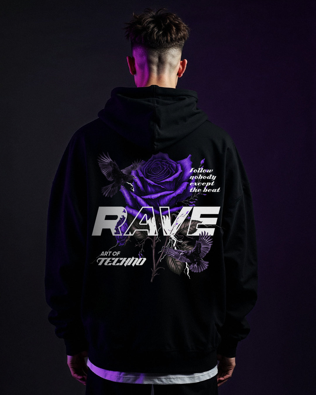 rave in peace purple - Oversized Hoodie