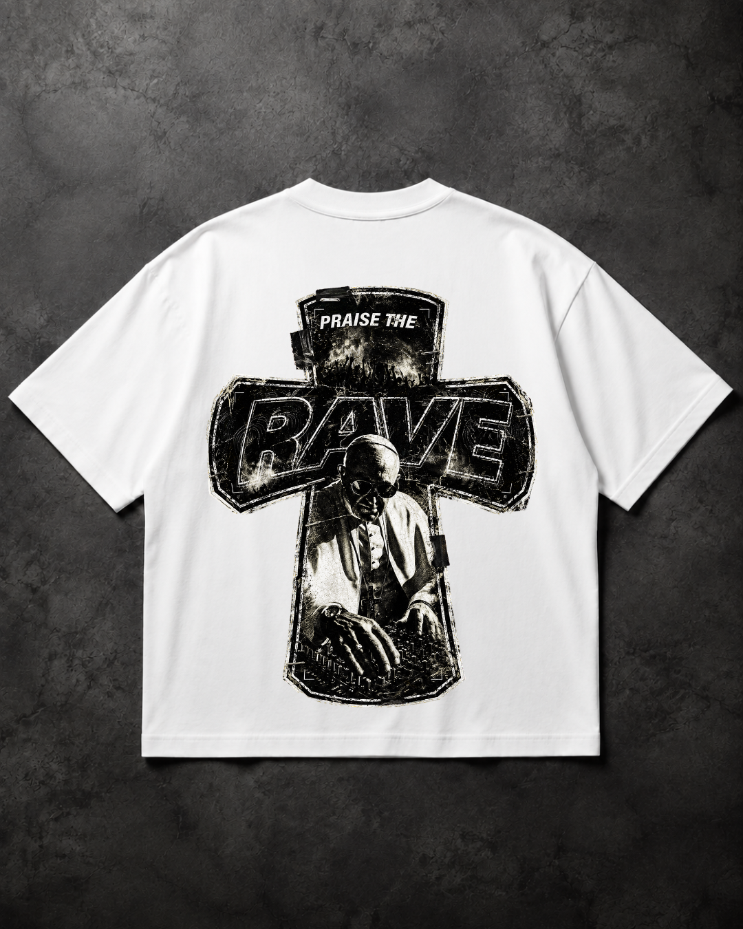 PRAISE THE RAVE - TECHNO STREETWEAR OVERSIZED SHIRT - FESTIVAL - OVERSIZED FIT