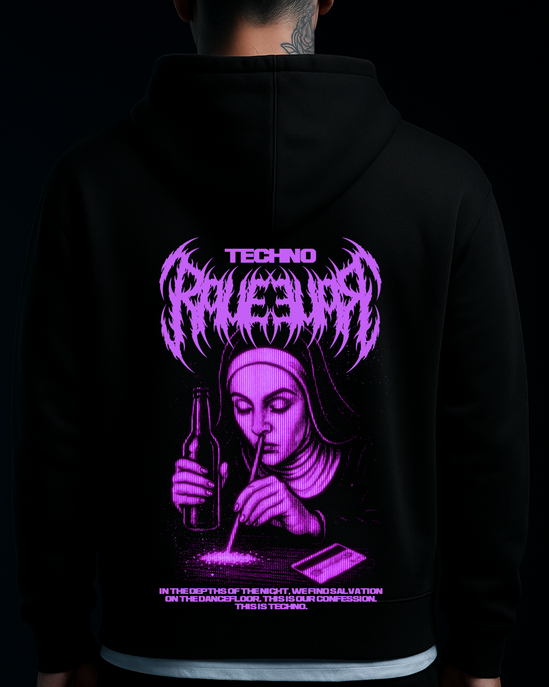 Techno Sniff - Oversized Zipper Hoodie