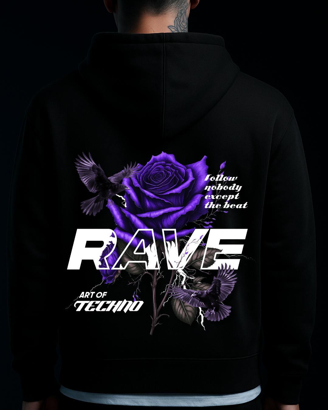 RAVE IN PEACE PURPLE - Oversized Zipper Hoodie