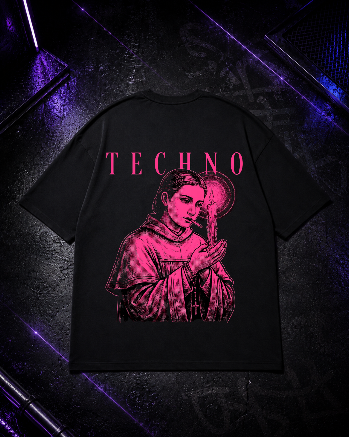 TECHNO - Techno Oversized Shirt Backprint
