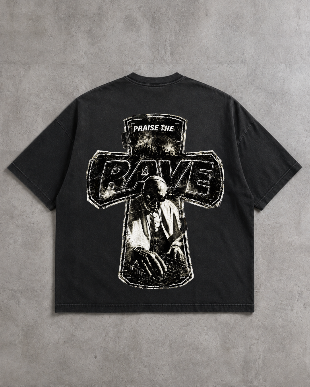PRAISE THE RAVE - TECHNO STREETWEAR OVERSIZED SHIRT - FESTIVAL - OVERSIZED FIT