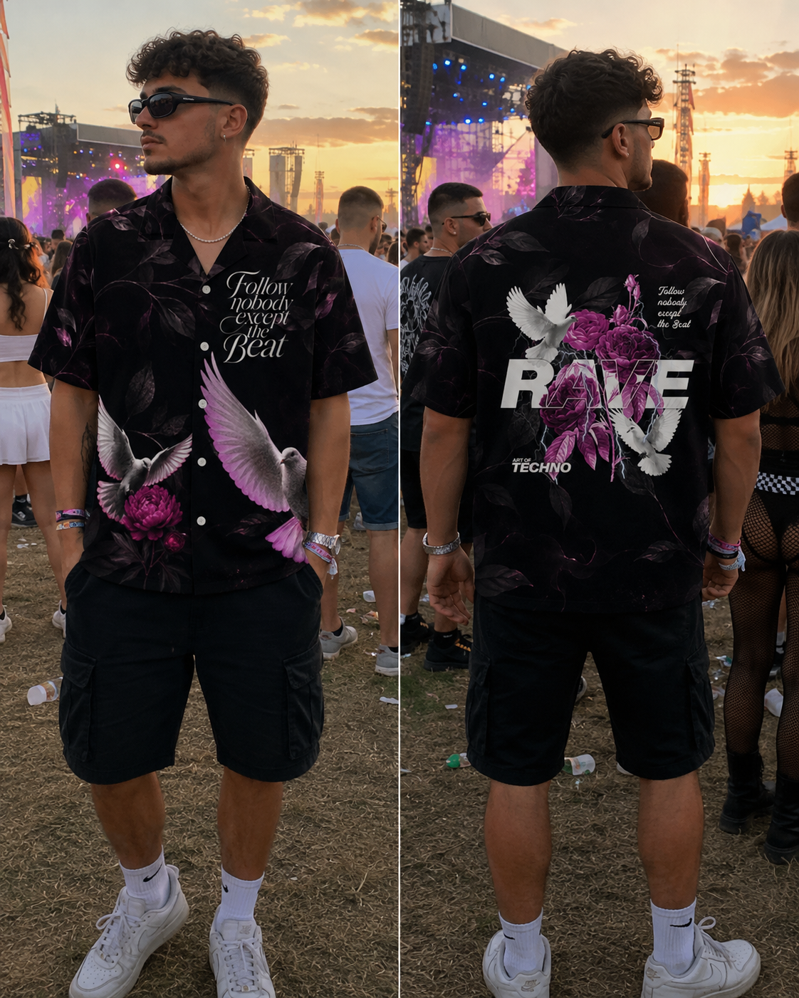RAVE IN PEACE PINK - ALL OVER PRINT SHIRT