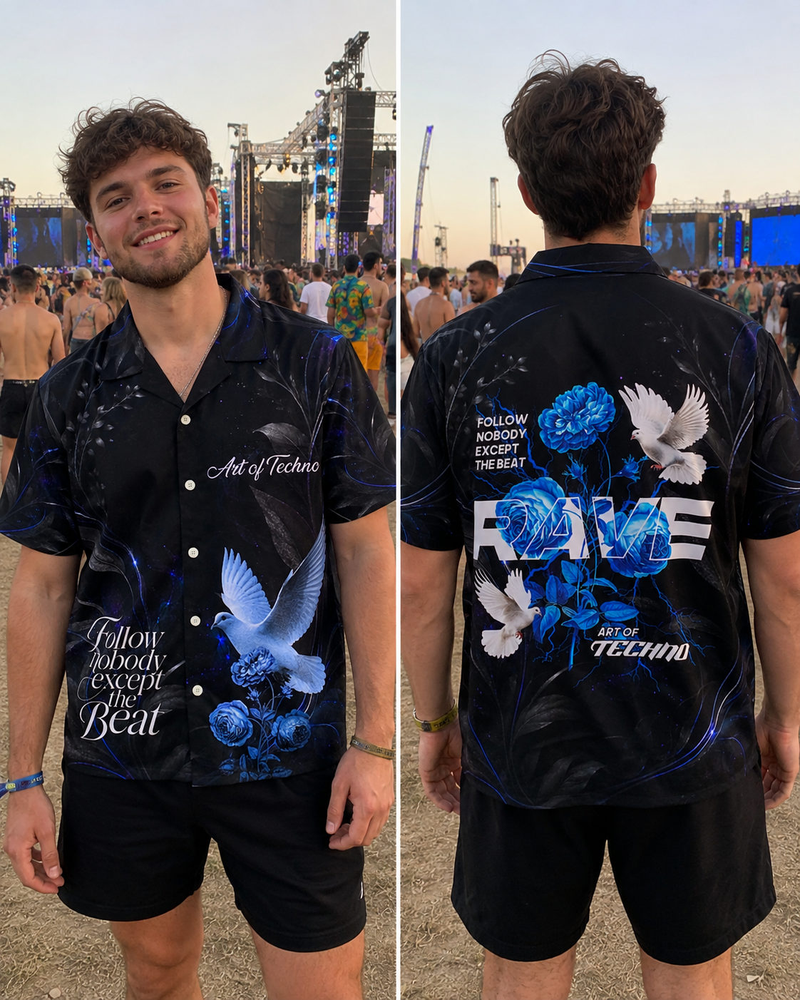 RAVE IN PEACE BLUE - ALL OVER PRINT SHIRT