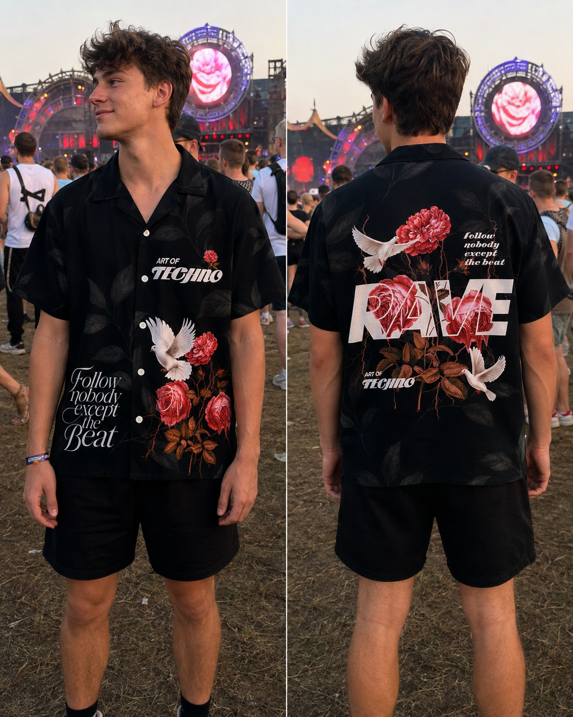 RAVE IN PEACE RED- ALL OVER PRINT SHIRT