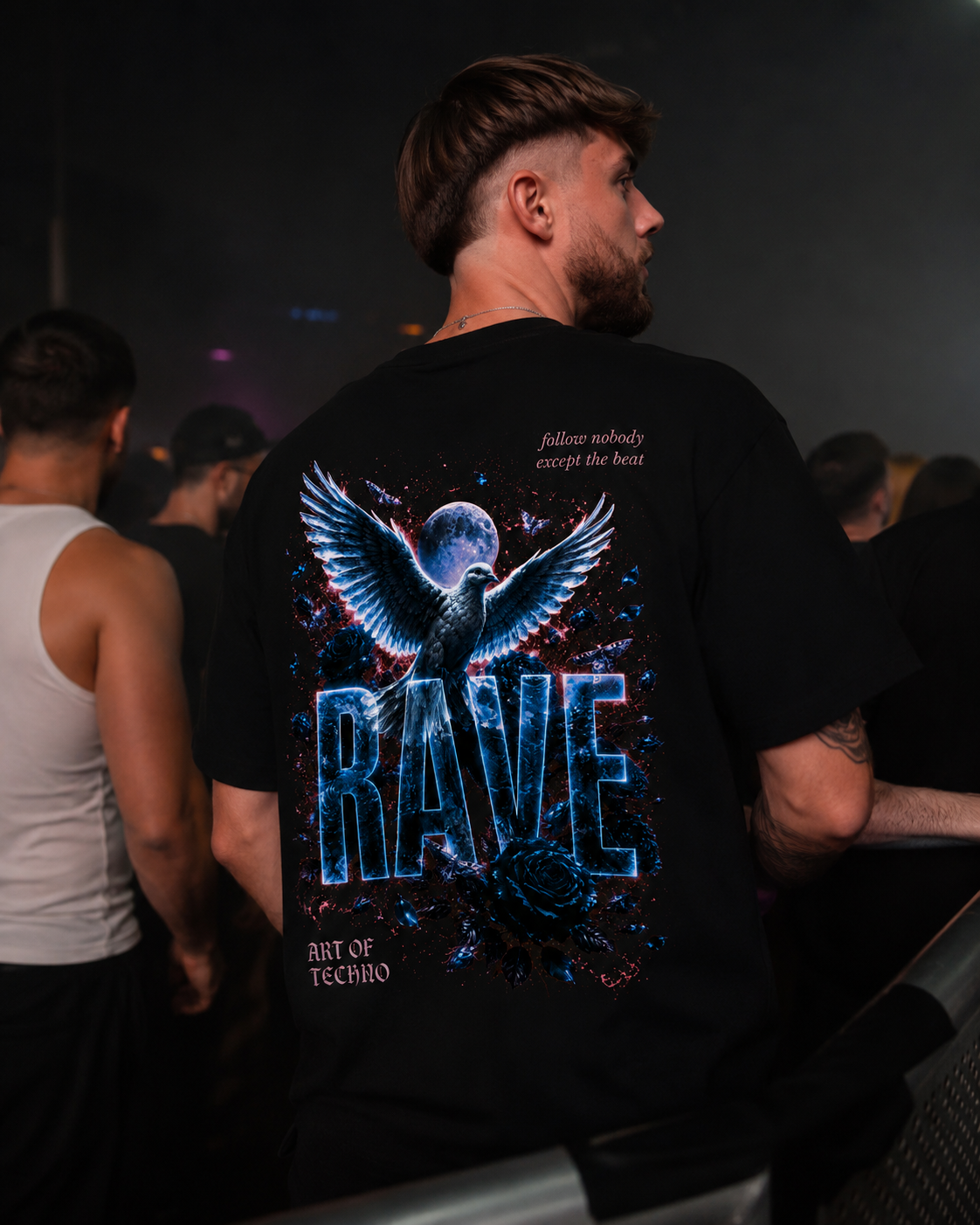 HARMONY RAVE - TECHNO OVERSIZED SHIRT - BACKPRINT