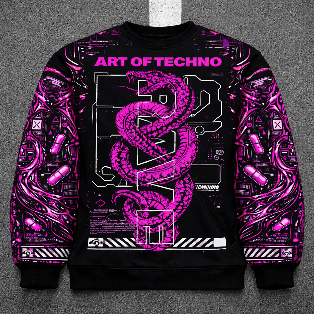 TECHNO SNAKE - SWEATSHIRT AOP