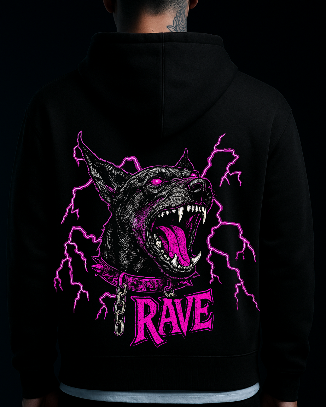 RAVE DOG - Oversized Zipper Hoodie