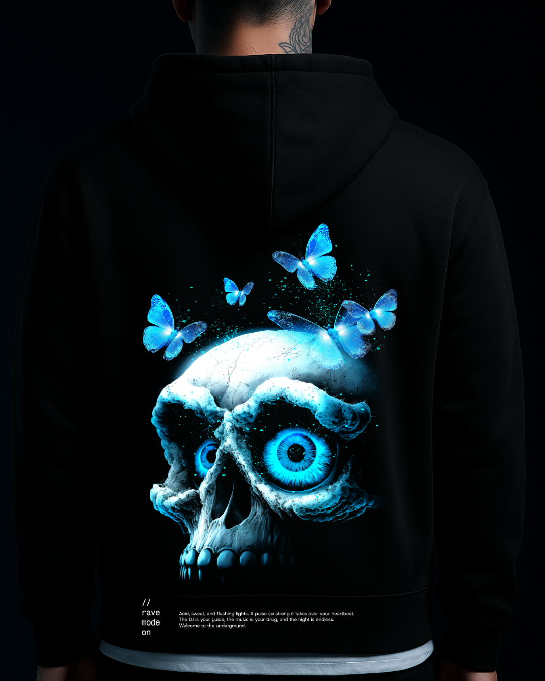 big skull - Oversized Zipper Hoodie