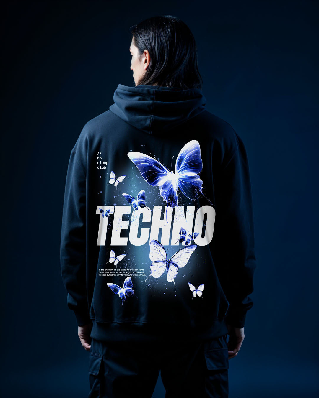 Techno Butterfly Oversized Hoodie - Spring Collection