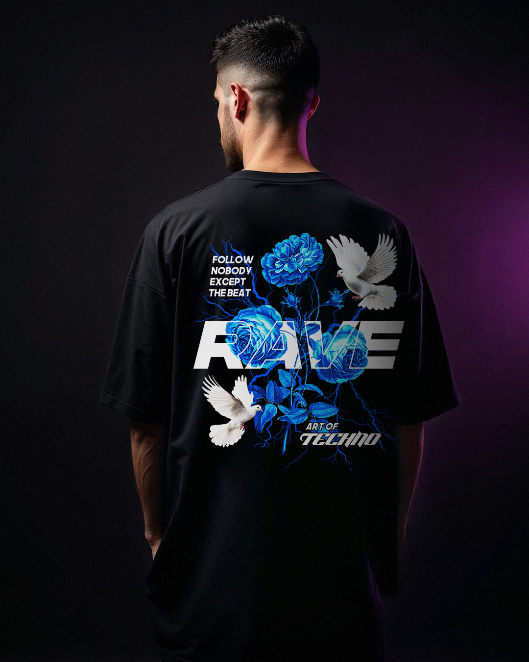 RAVE IN PEACE BLUE - OVERSIZED SHIRT