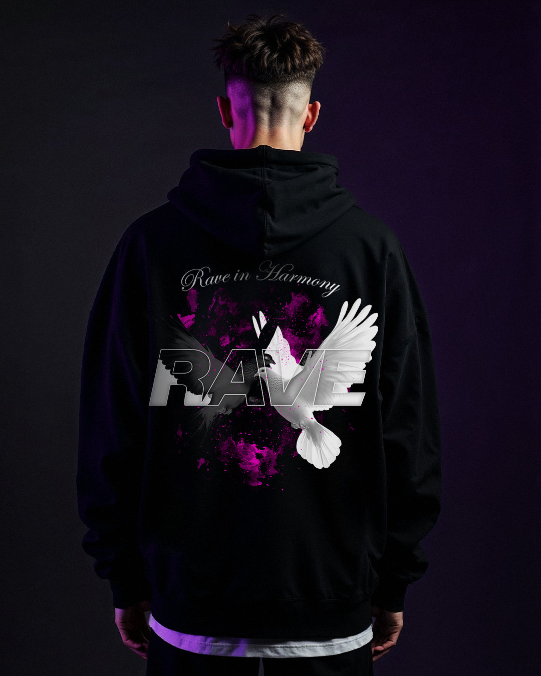 rave in harmony Oversized Hoodie - RIP COLLECTION