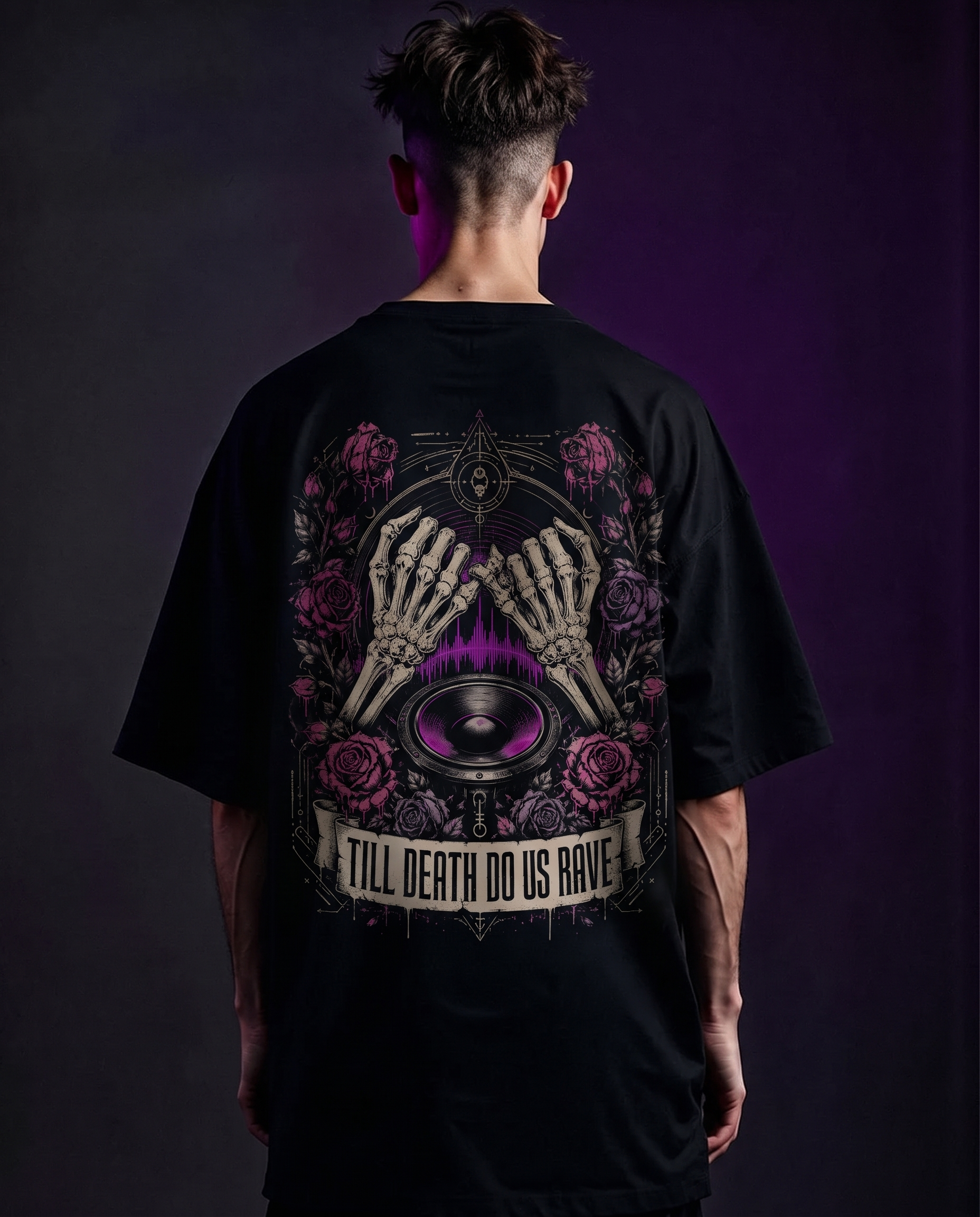 TILL DEATH US RAVE - TECHNO OVERSIZED SHIRT - BACKPRINT