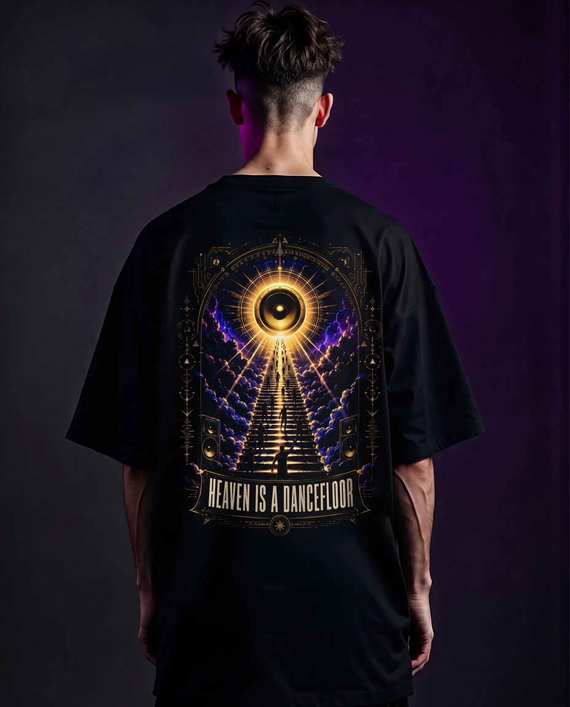 HEAVEN DANCEFLOOR - TECHNO SHIRT OVERSIZED - BACKPRINT