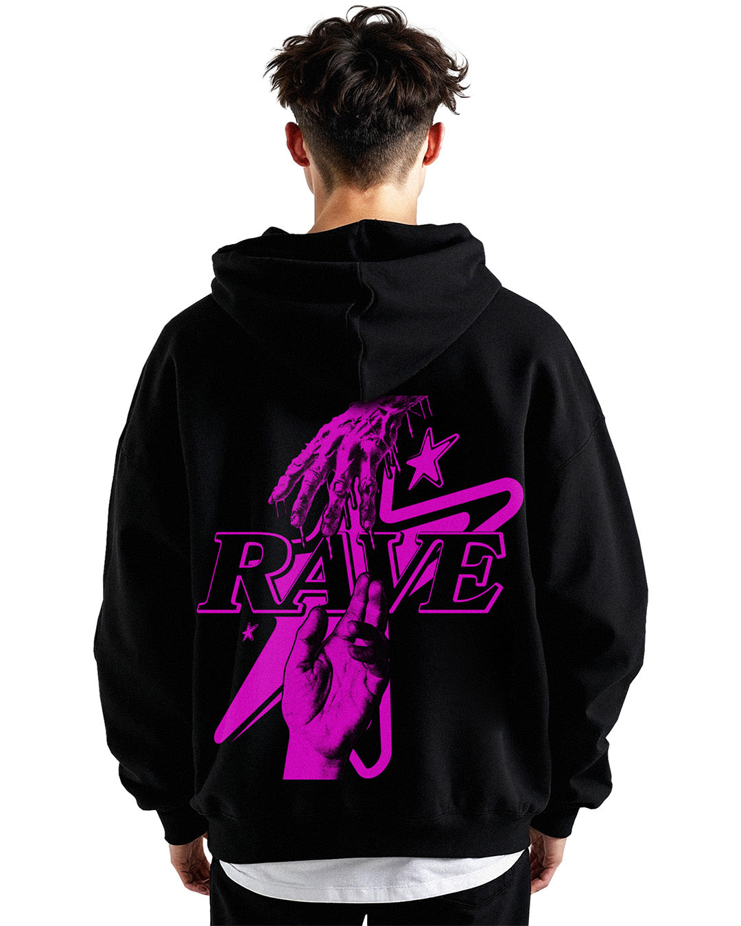 RAVE IN HANDS Oversized Hoodie -RIP COLLECTION