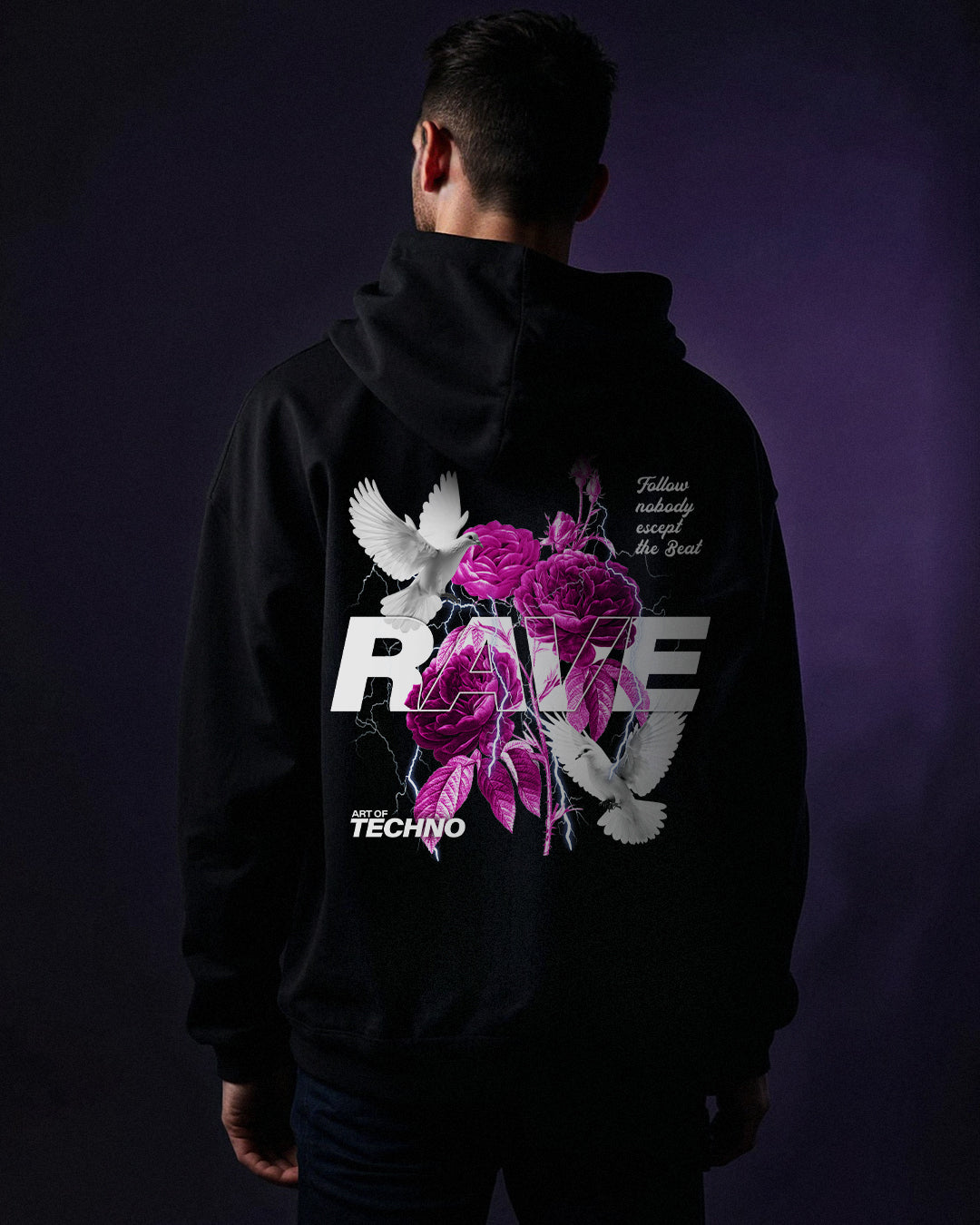 RAVE IN PEACE PINK Oversized Hoodie - RIP COLLECTION