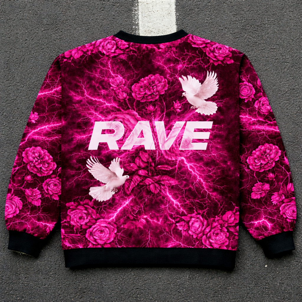 RAVE IN PEACE PINK - SWEATSHIRT AOP