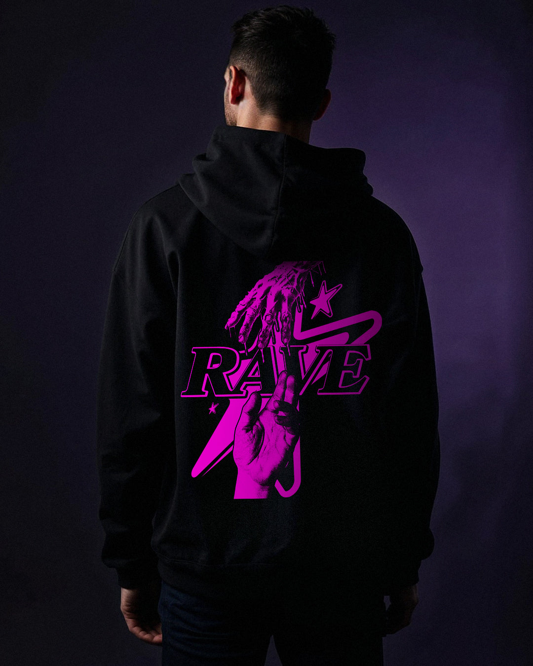 RAVE IN HANDS Oversized Hoodie -RIP COLLECTION