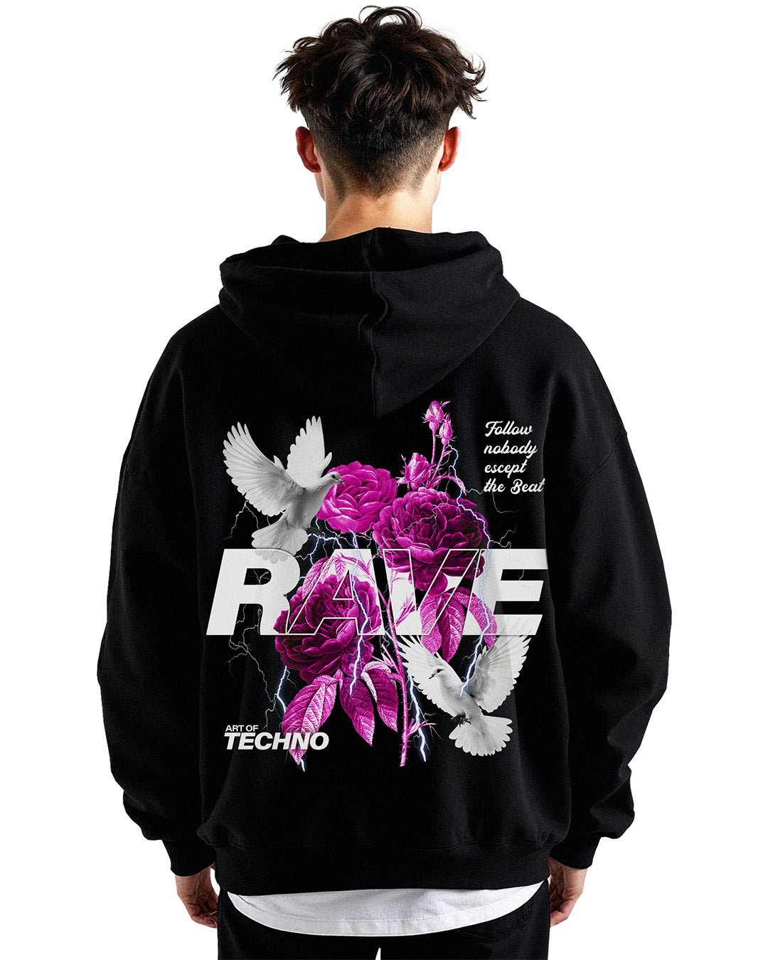 RAVE IN PEACE PINK Oversized Hoodie - RIP COLLECTION